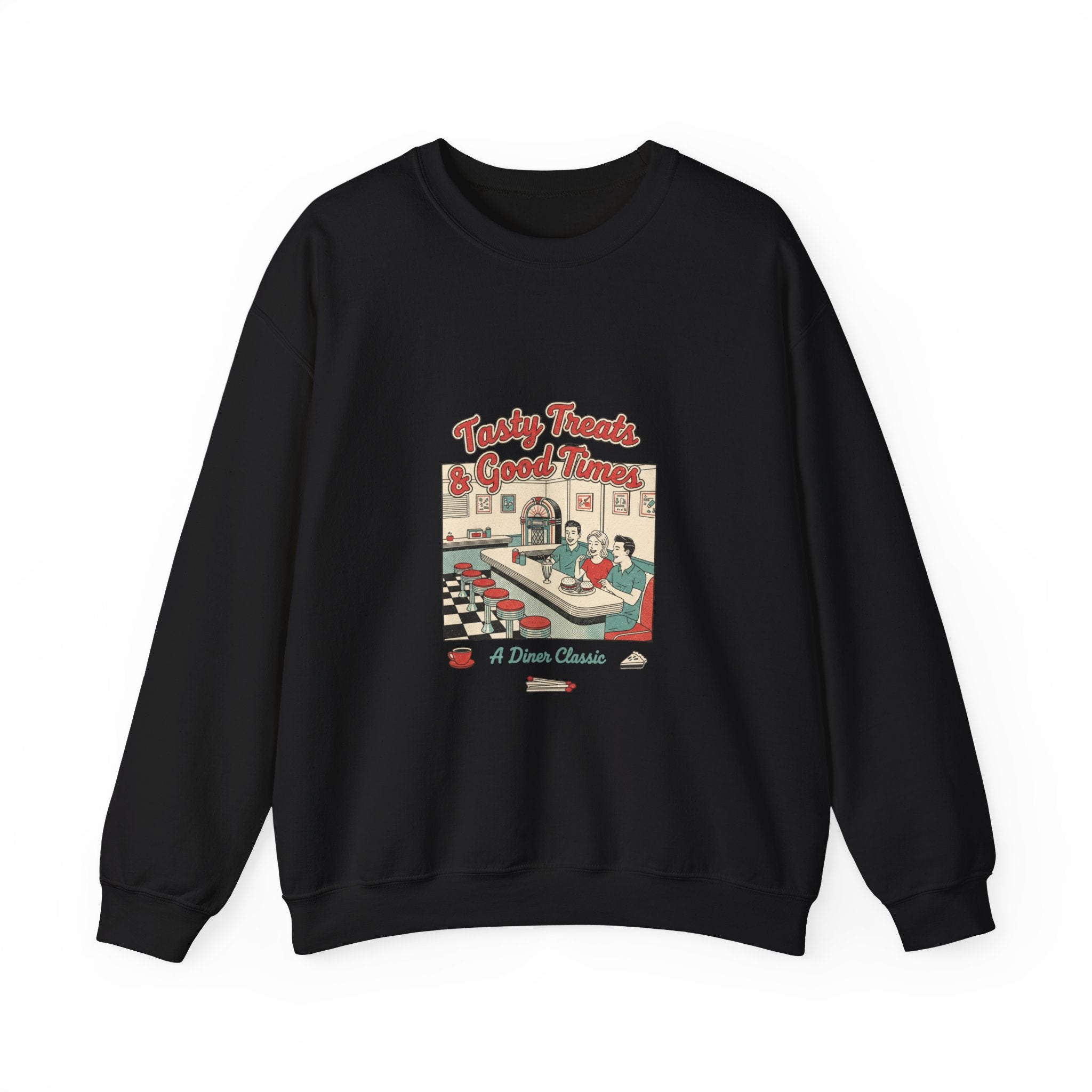 Diner Matchbook Graphic Sweatshirt | Vintage Ephemera Art, Retro Micro Ad Print