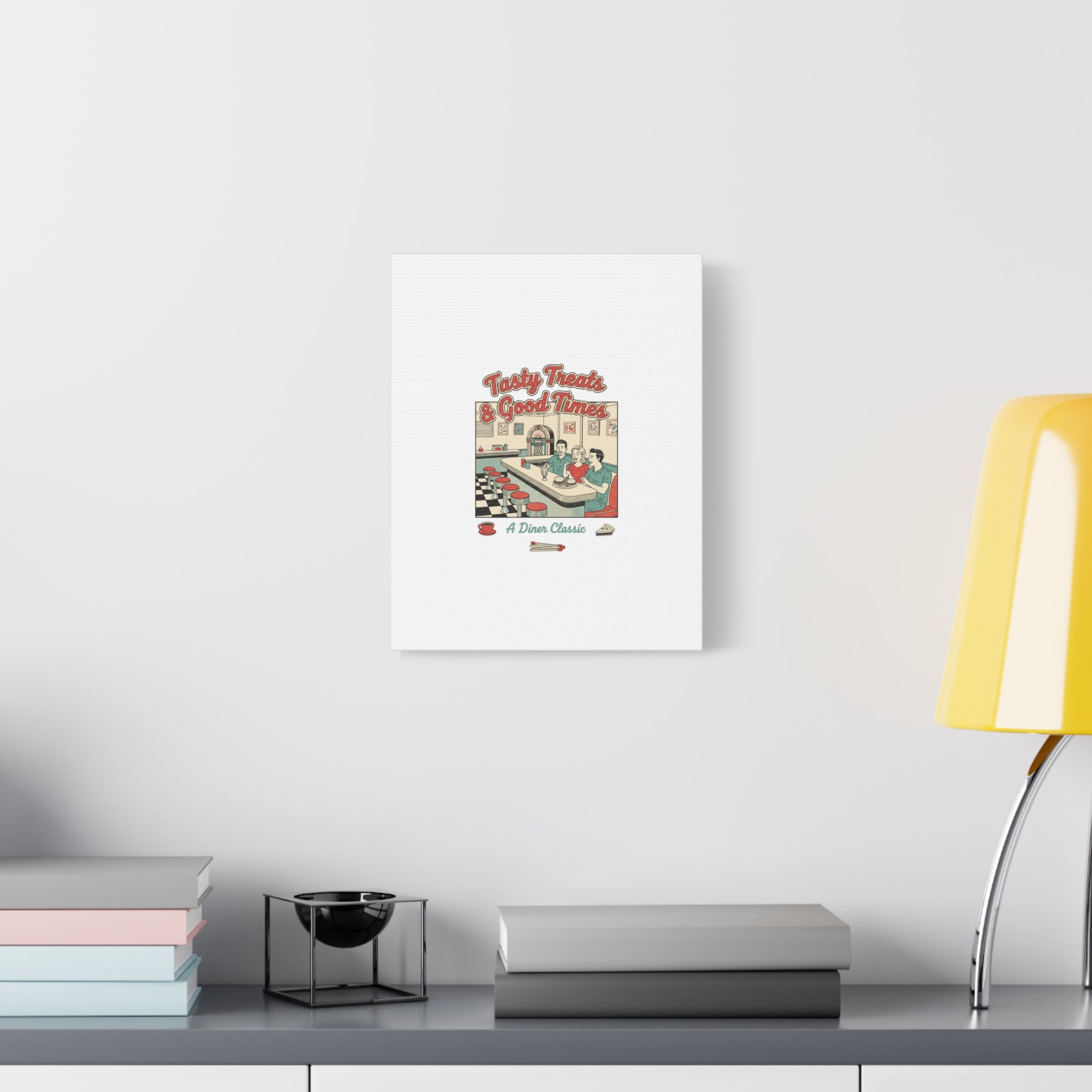 Diner Matchbook Ephemera Canvas | Vintage Americana diner print, retro micro ad art