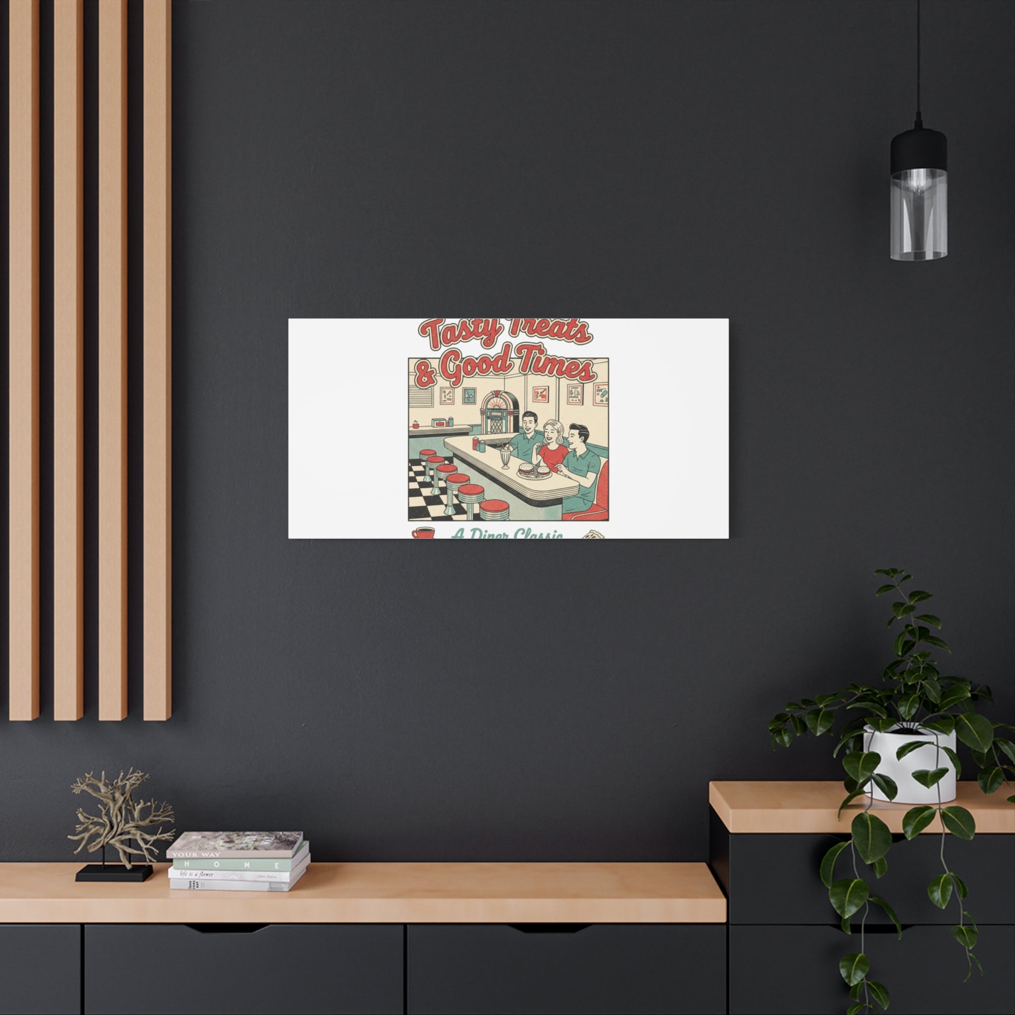 Diner Matchbook Ephemera Canvas | Vintage Americana diner print, retro micro ad art