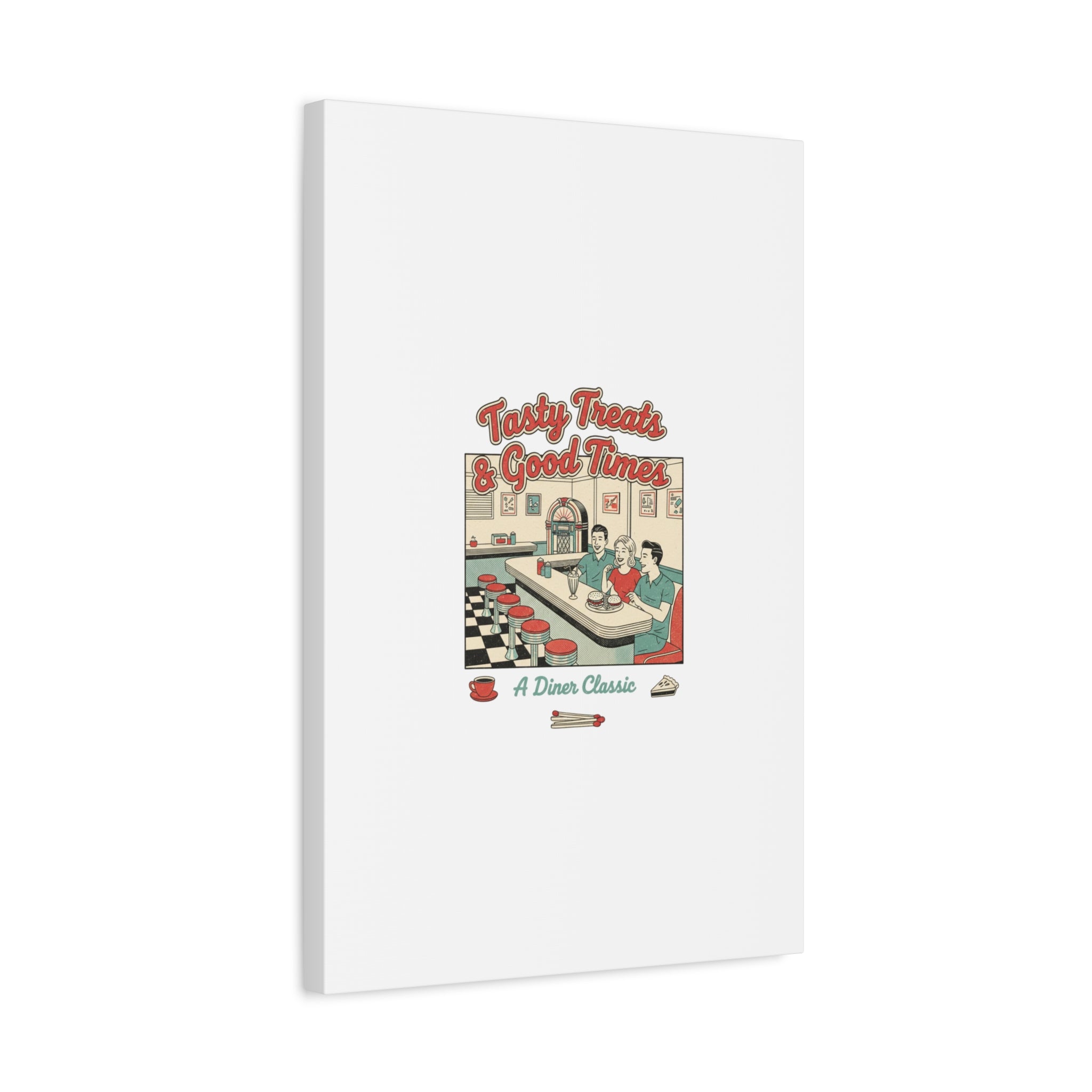 Diner Matchbook Ephemera Canvas | Vintage Americana diner print, retro micro ad art