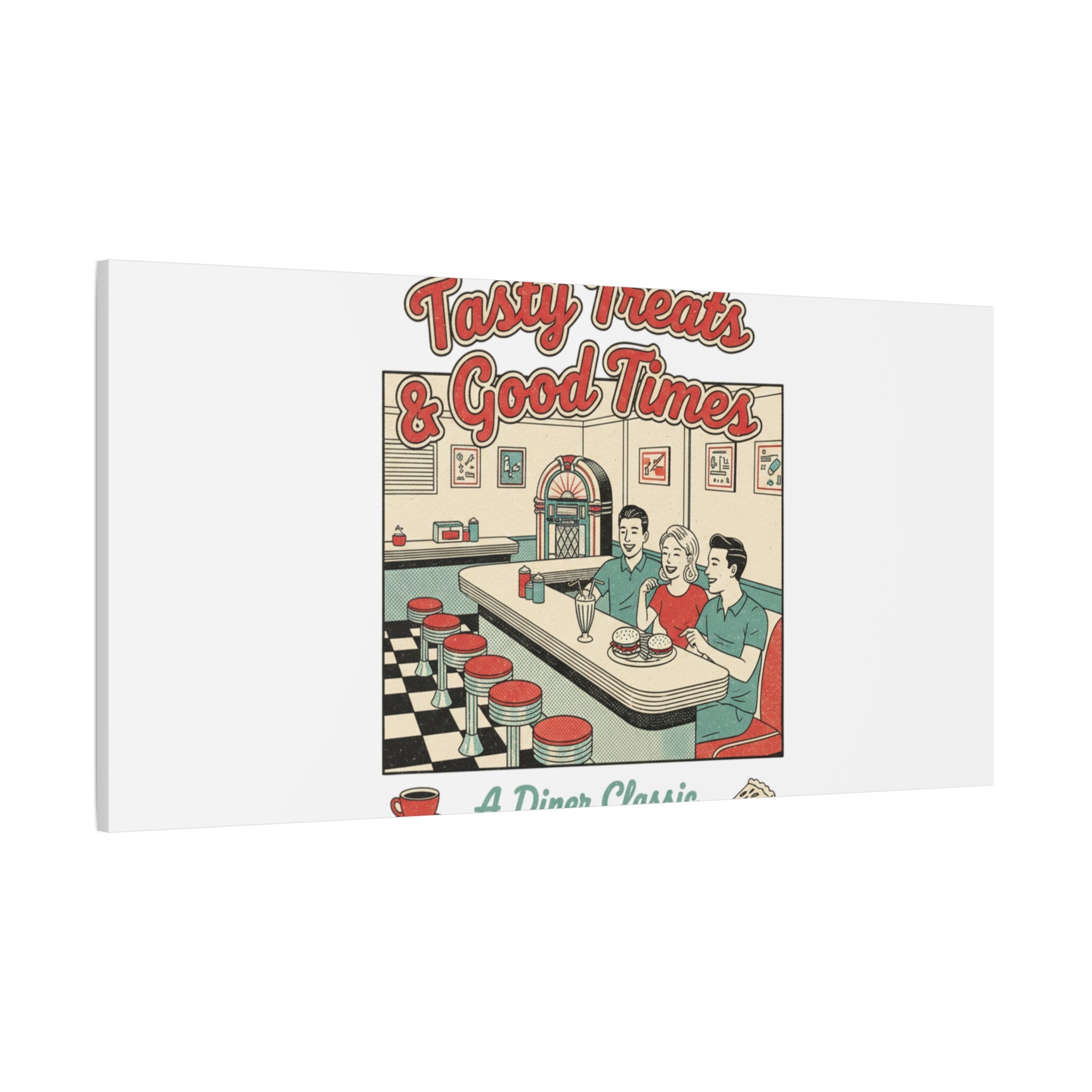 Diner Matchbook Ephemera Canvas | Vintage Americana diner print, retro micro ad art