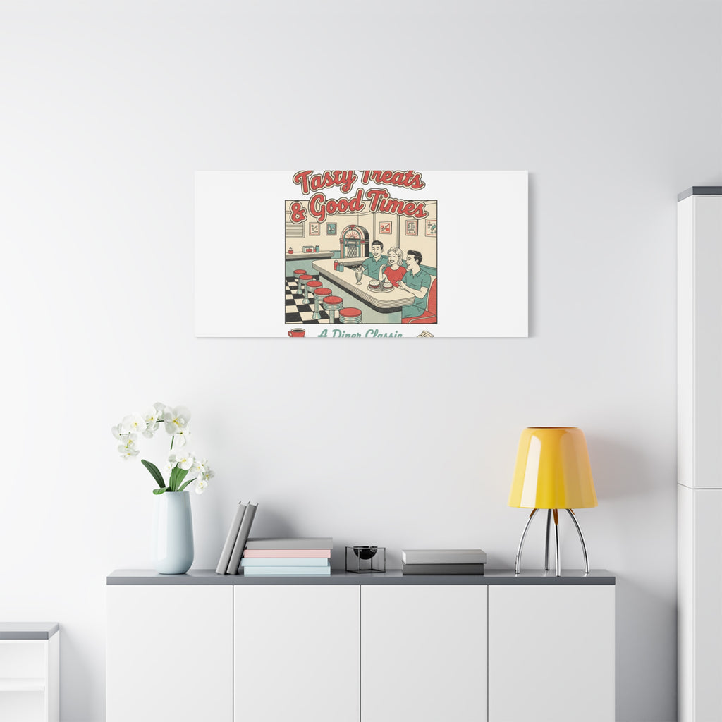 Diner Matchbook Ephemera Canvas | Vintage Americana diner print, retro micro ad art