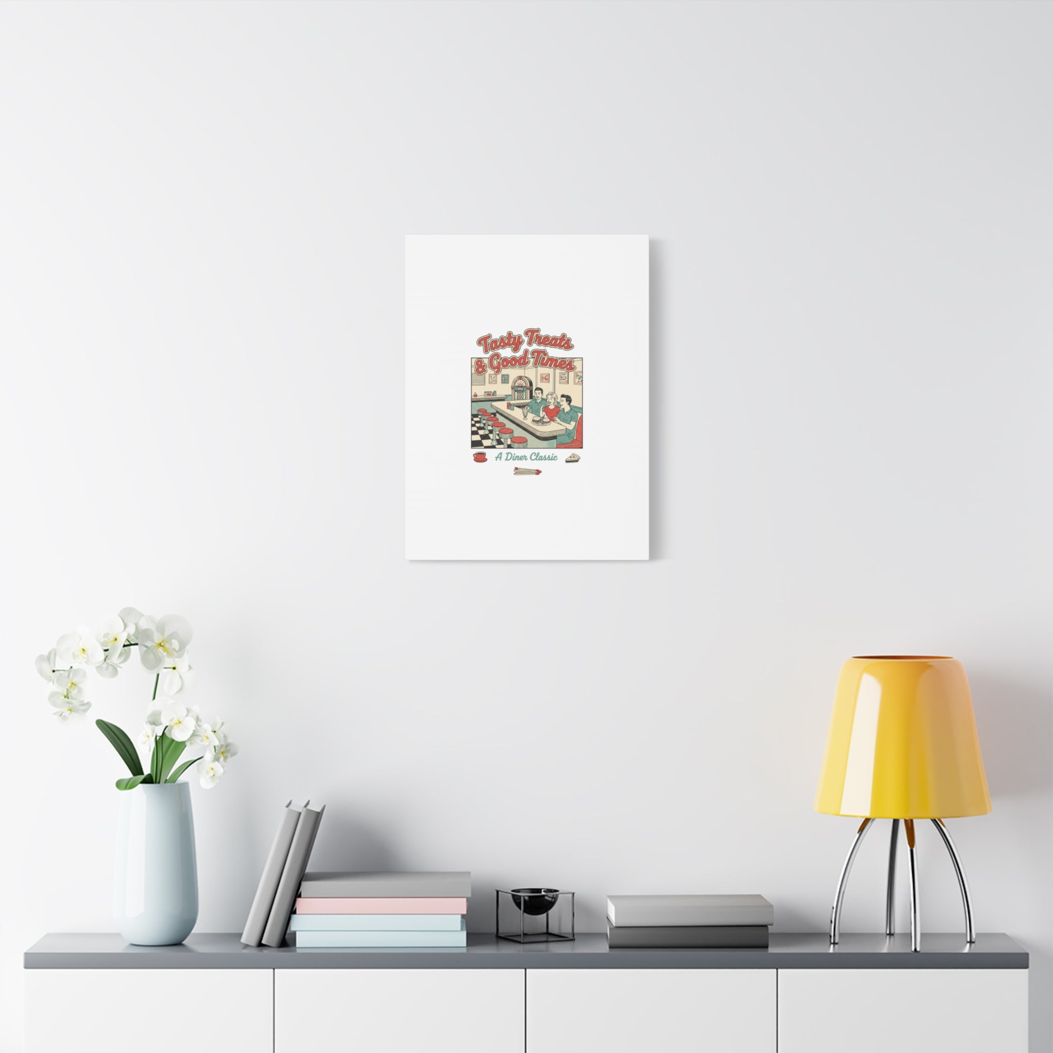 Diner Matchbook Ephemera Canvas | Vintage Americana diner print, retro micro ad art