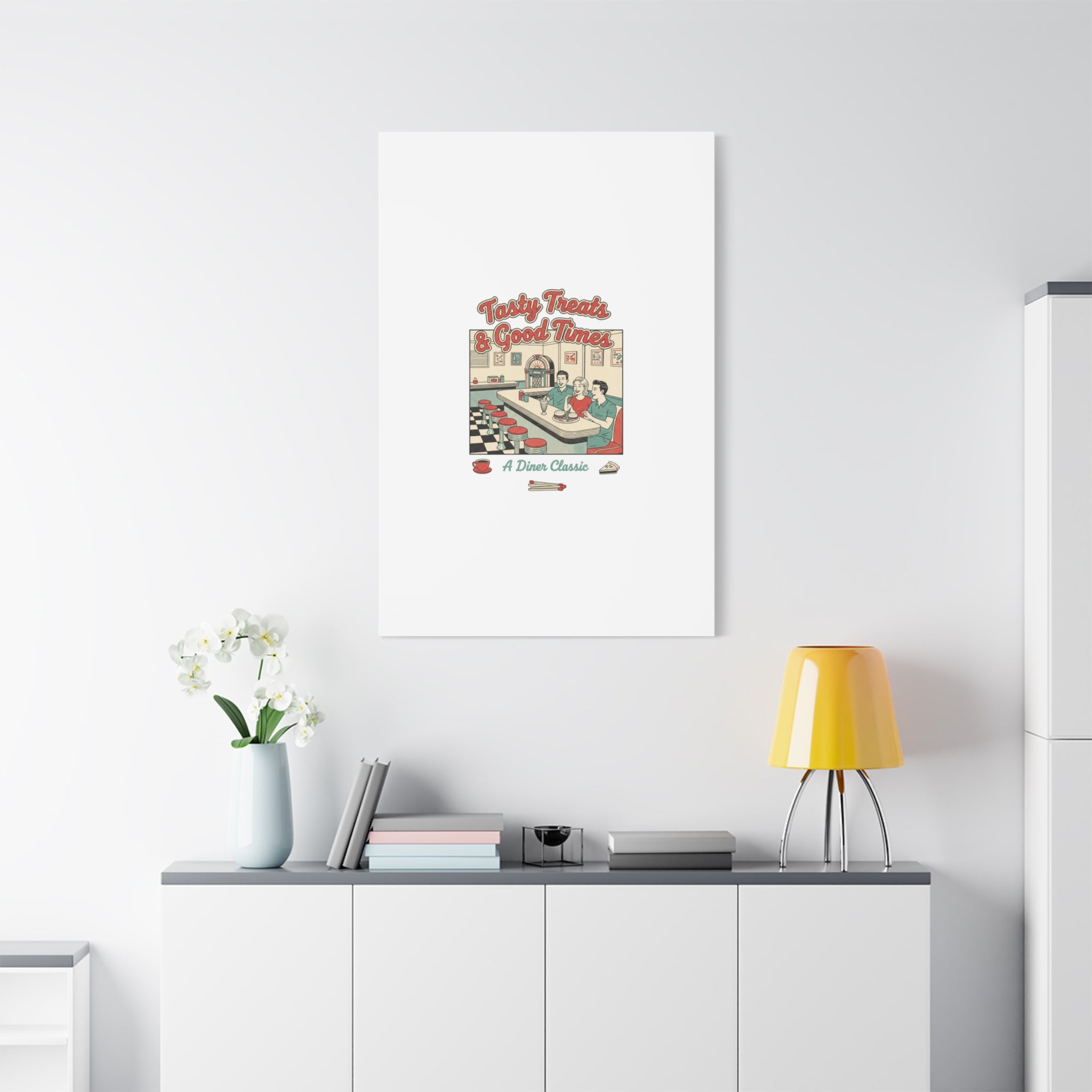 Diner Matchbook Ephemera Canvas | Vintage Americana diner print, retro micro ad art