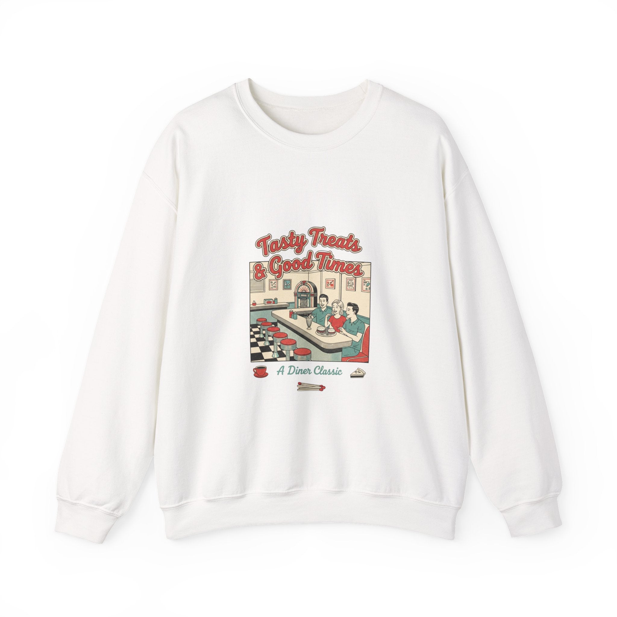Diner Matchbook Graphic Sweatshirt | Vintage Ephemera Art, Retro Micro Ad Print