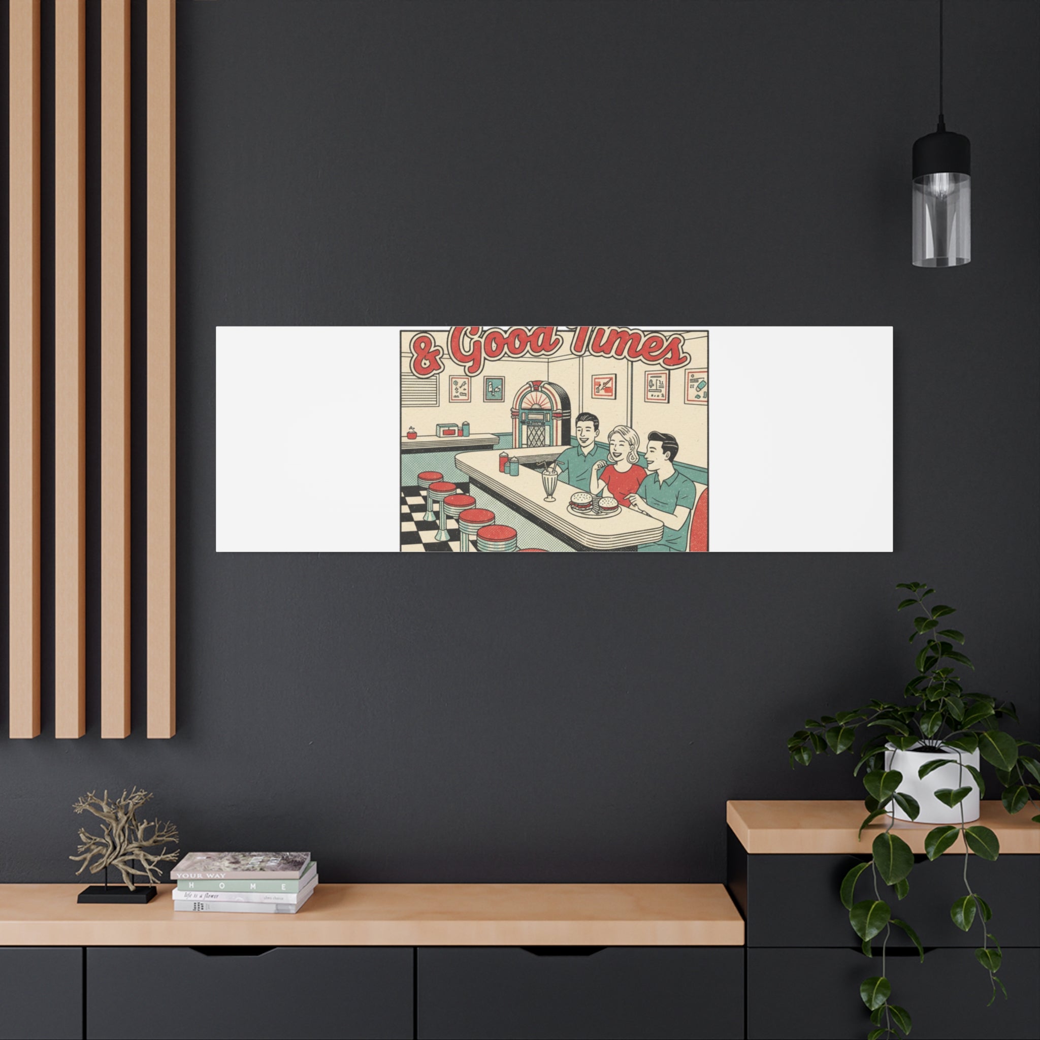 Diner Matchbook Ephemera Canvas | Vintage Americana diner print, retro micro ad art