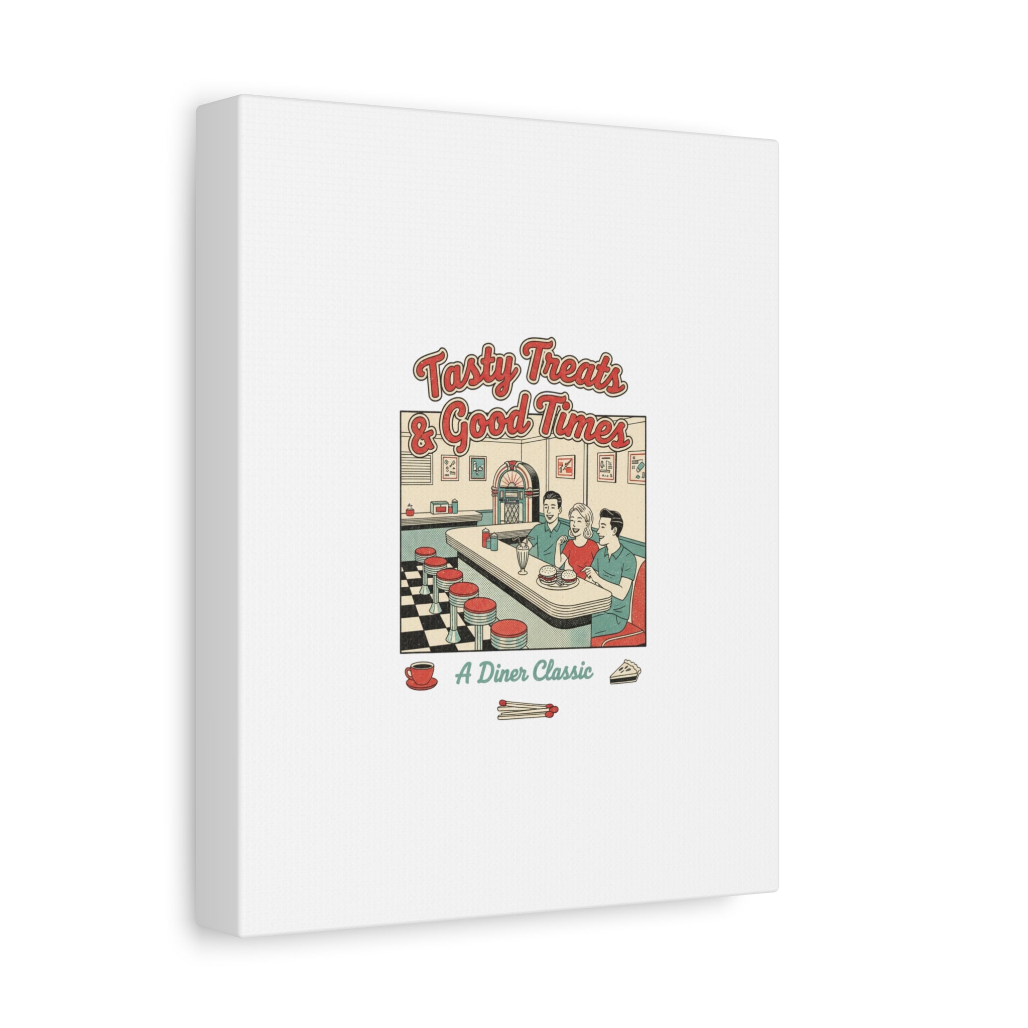 Diner Matchbook Ephemera Canvas | Vintage Americana diner print, retro micro ad art