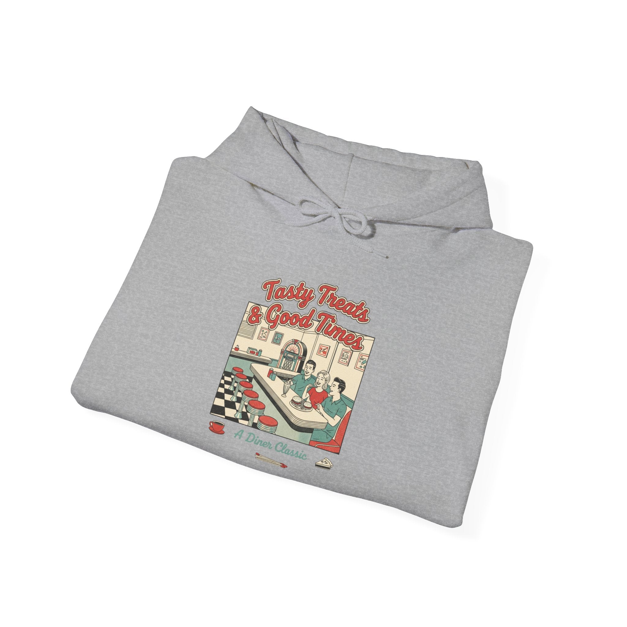Diner Matchbook Graphic Hoodie | vintage ephemera art, retro micro ad print