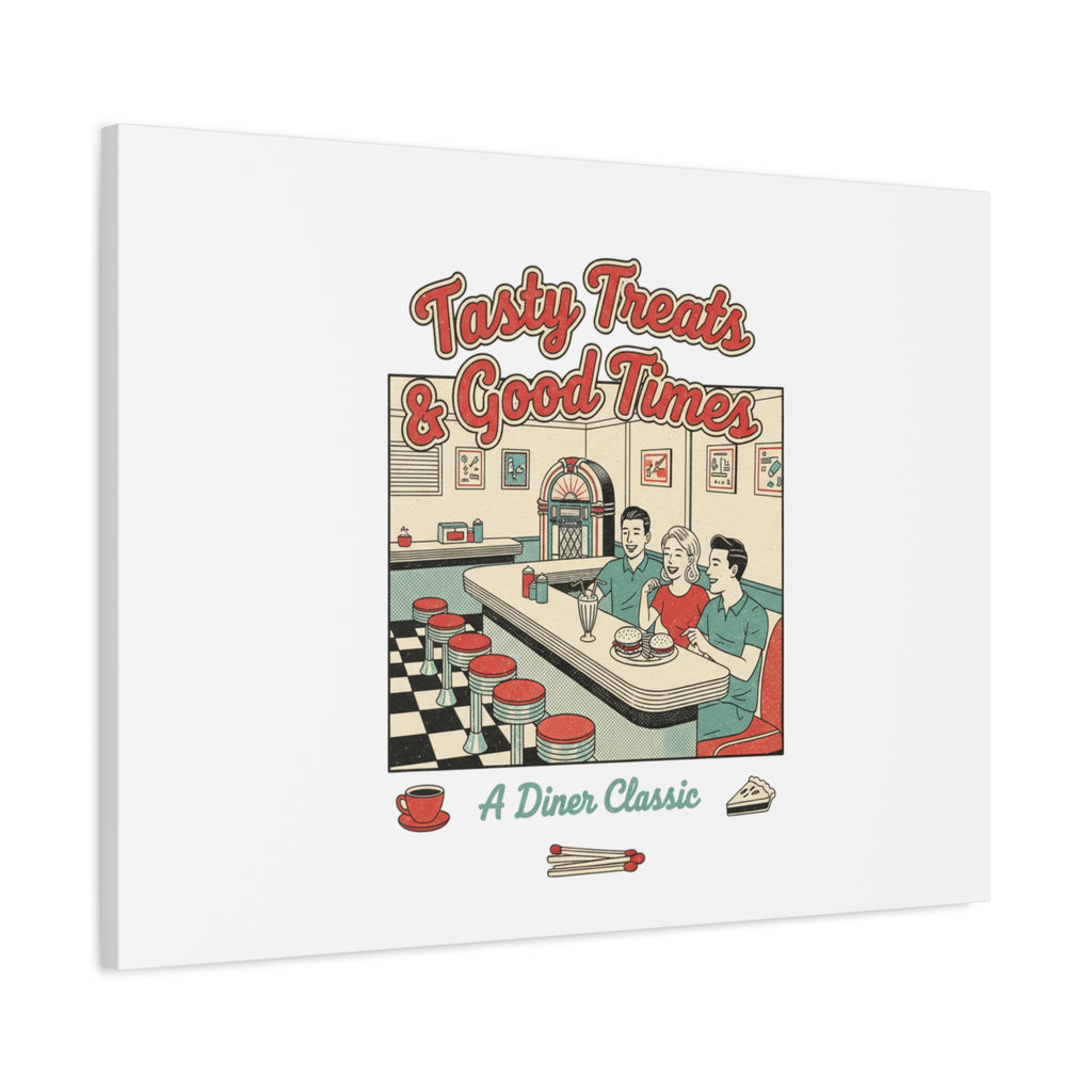 Diner Matchbook Ephemera Canvas | Vintage Americana diner print, retro micro ad art