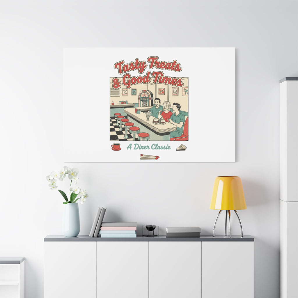 Diner Matchbook Ephemera Canvas | Vintage Americana diner print, retro micro ad art