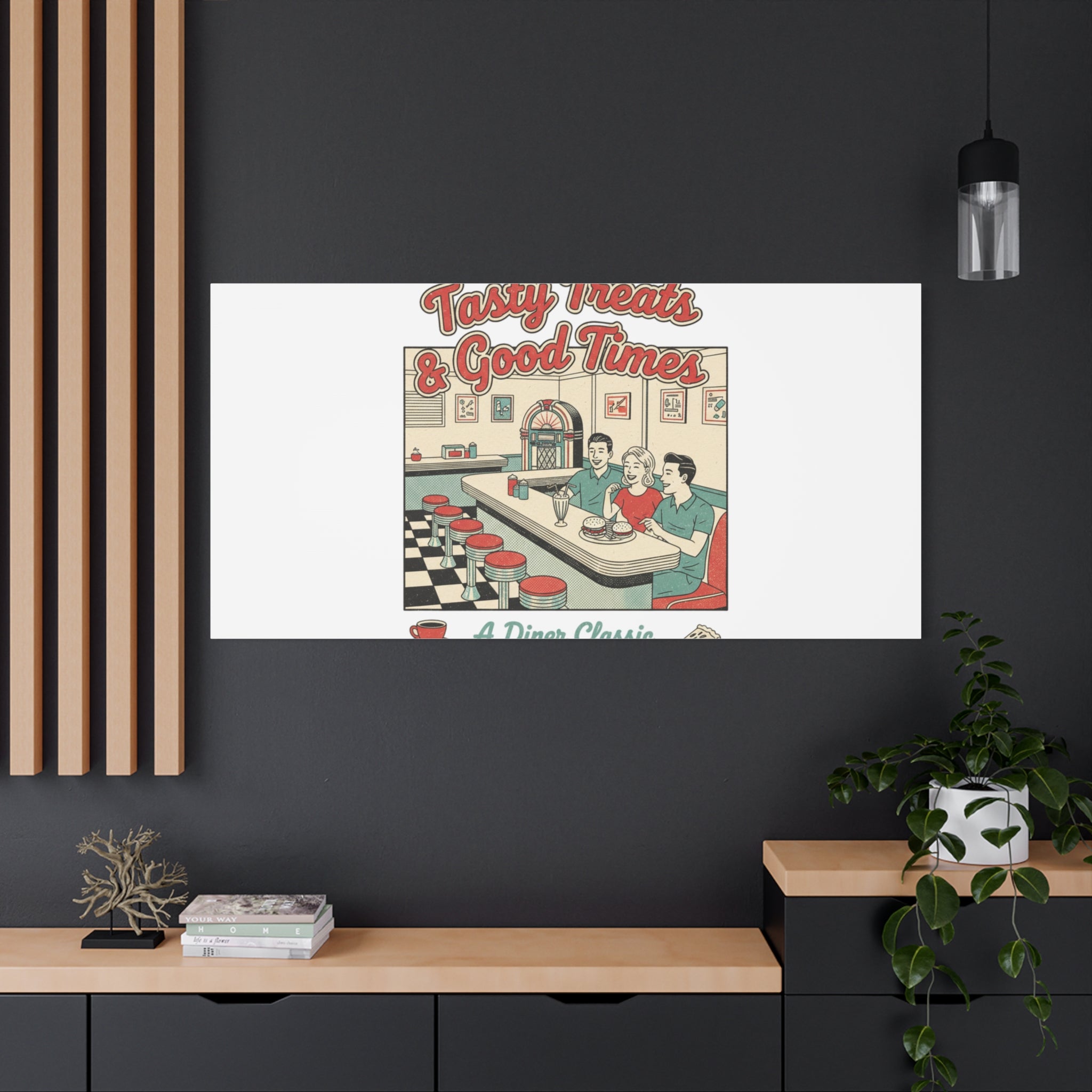 Diner Matchbook Ephemera Canvas | Vintage Americana diner print, retro micro ad art