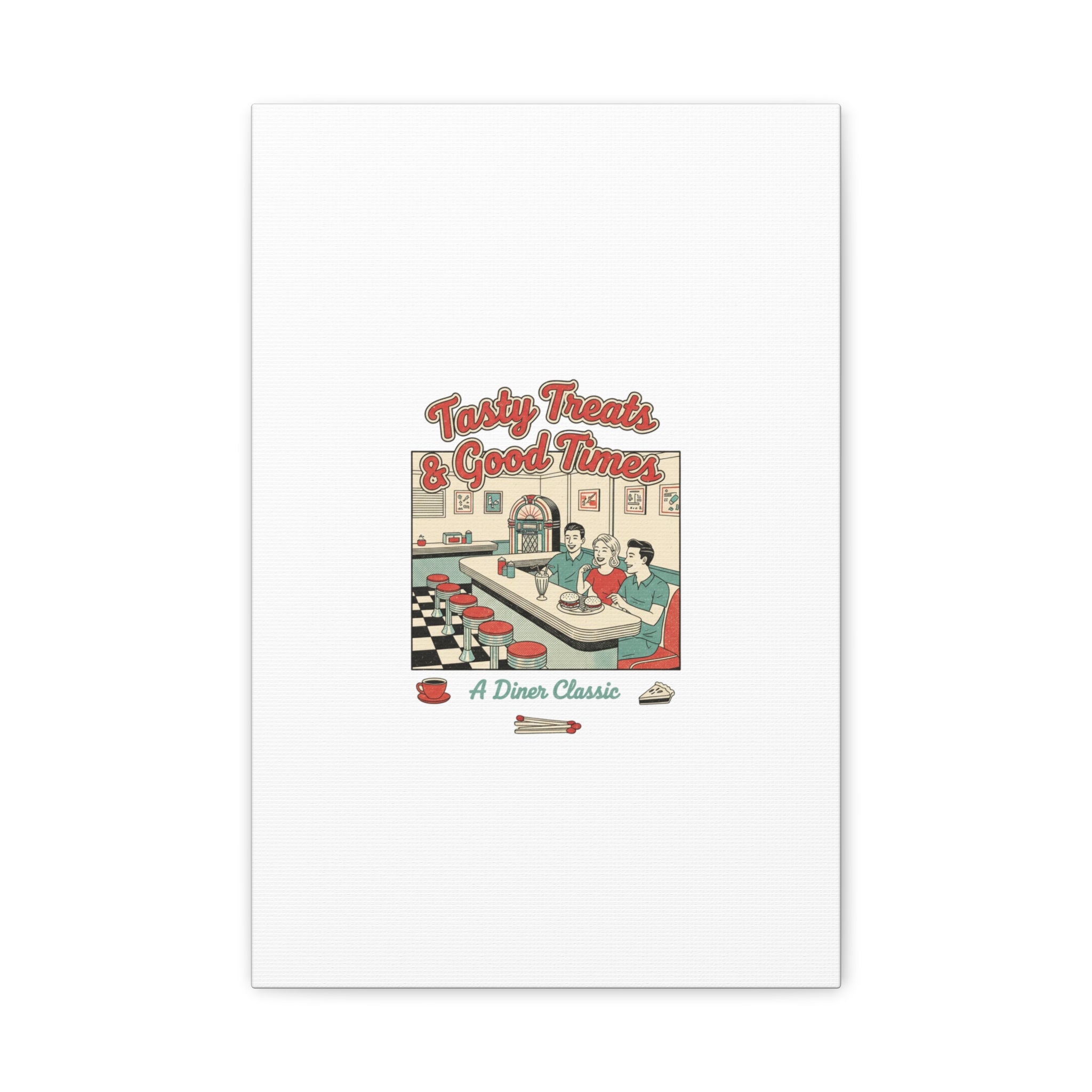 Diner Matchbook Ephemera Canvas | Vintage Americana diner print, retro micro ad art