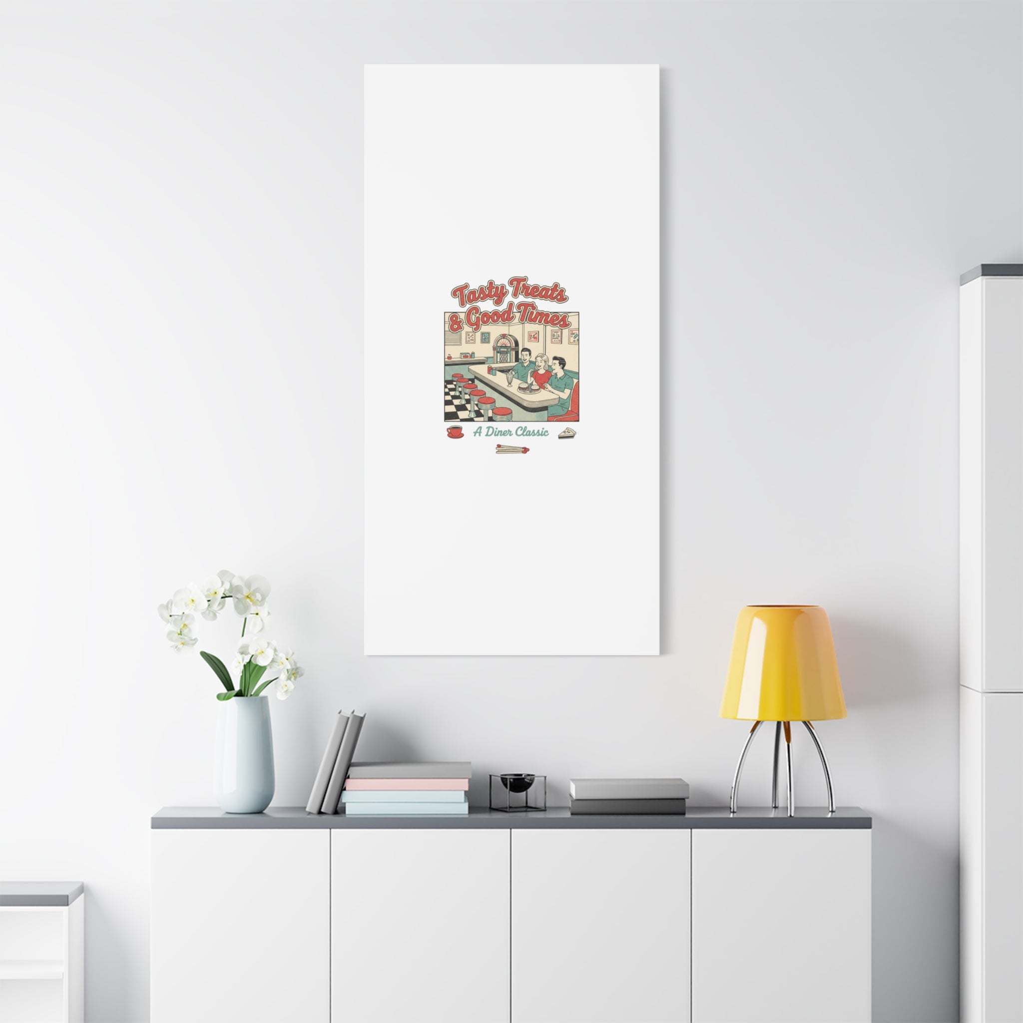 Diner Matchbook Ephemera Canvas | Vintage Americana diner print, retro micro ad art
