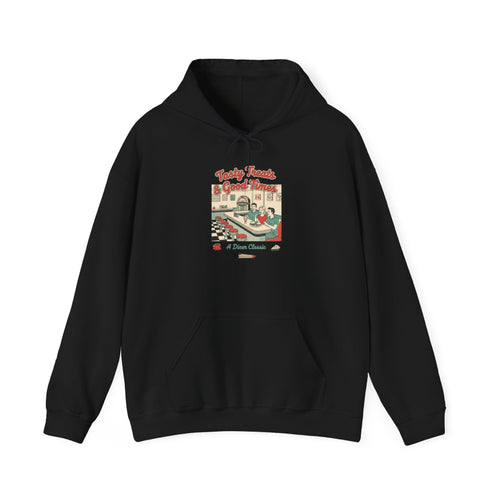Diner Matchbook Graphic Hoodie | vintage ephemera art, retro micro ad print