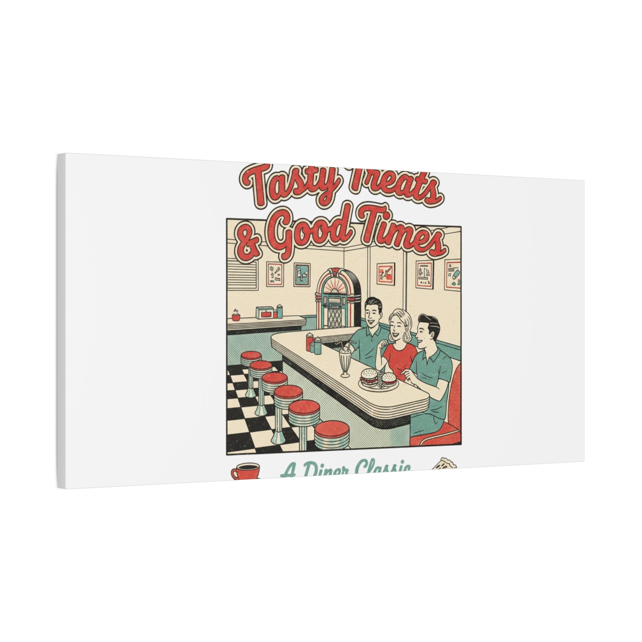 Diner Matchbook Ephemera Canvas | Vintage Americana diner print, retro micro ad art