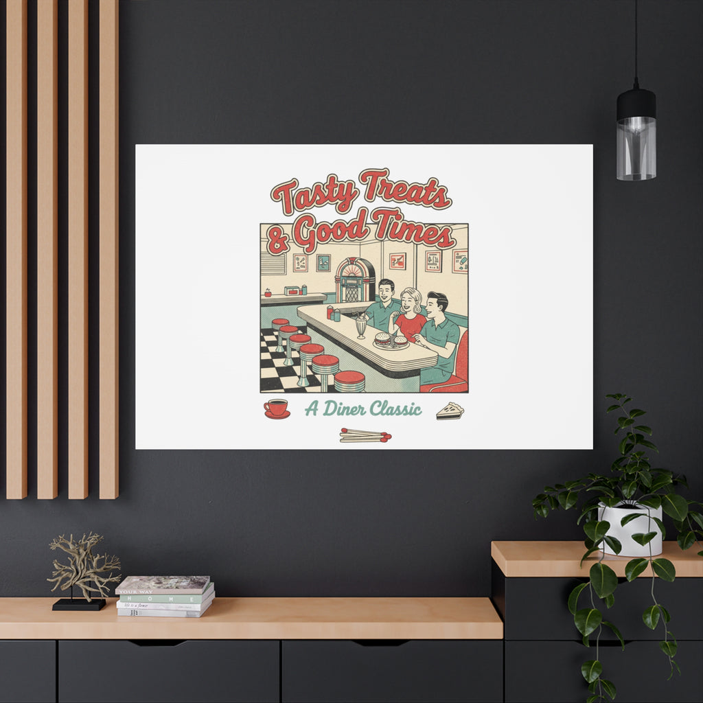 Diner Matchbook Ephemera Canvas | Vintage Americana diner print, retro micro ad art