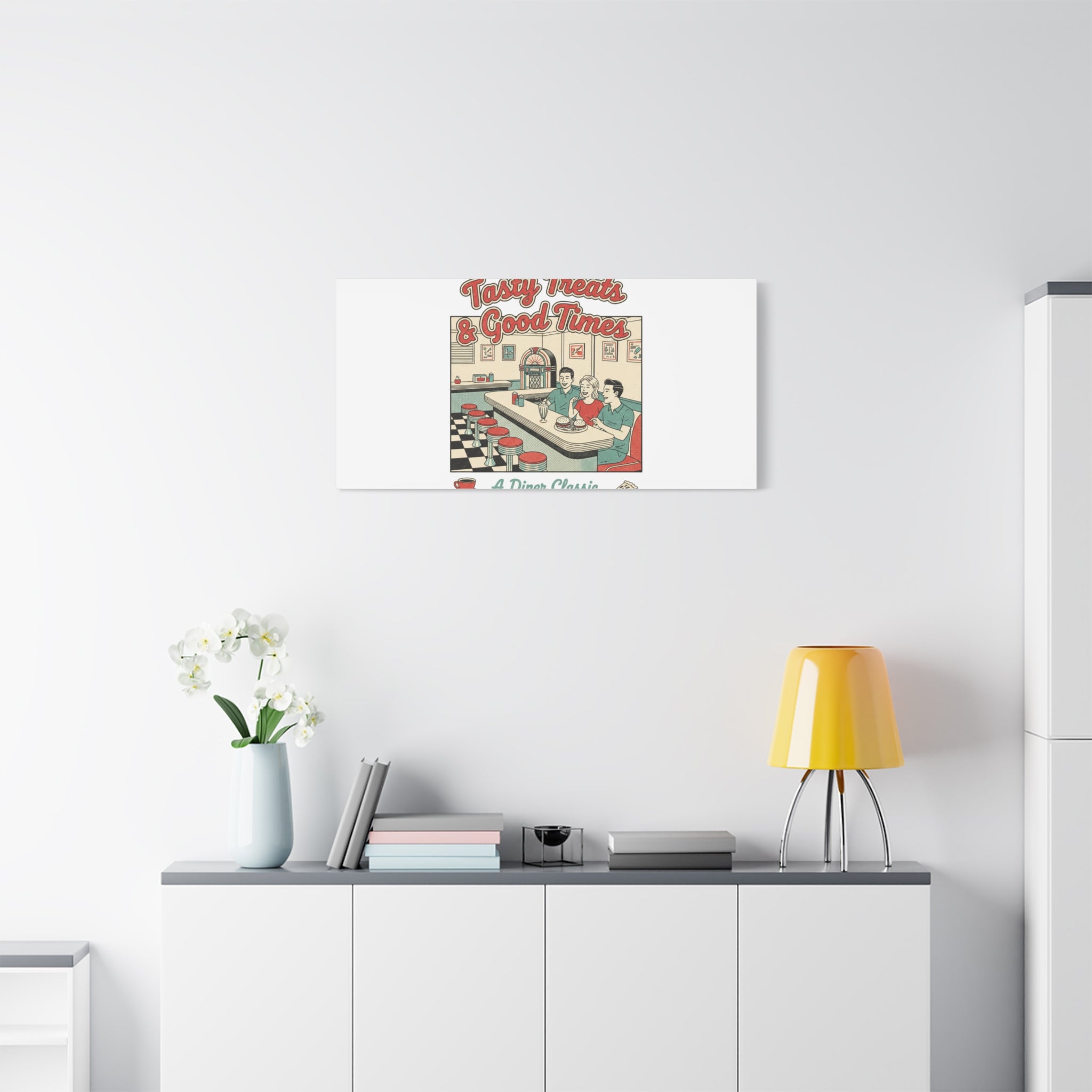 Diner Matchbook Ephemera Canvas | Vintage Americana diner print, retro micro ad art