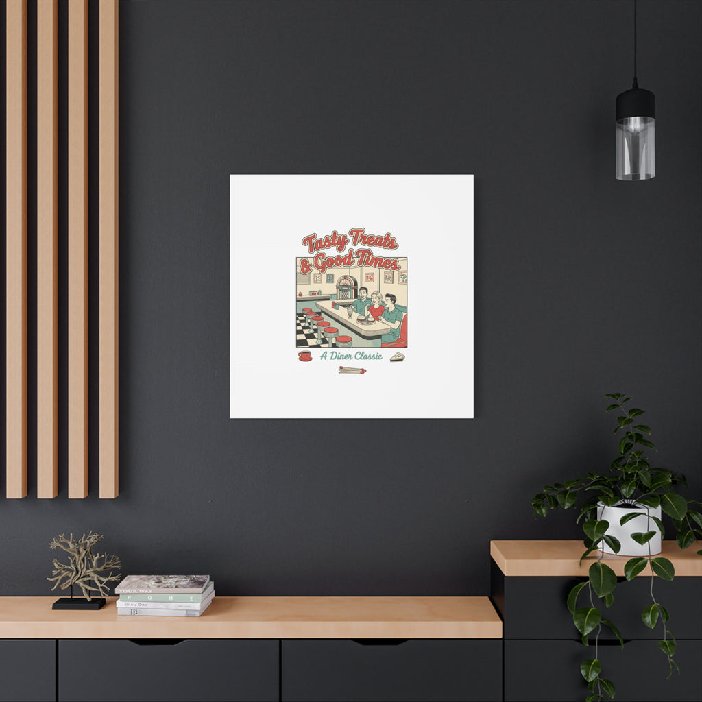 Diner Matchbook Ephemera Canvas | Vintage Americana diner print, retro micro ad art