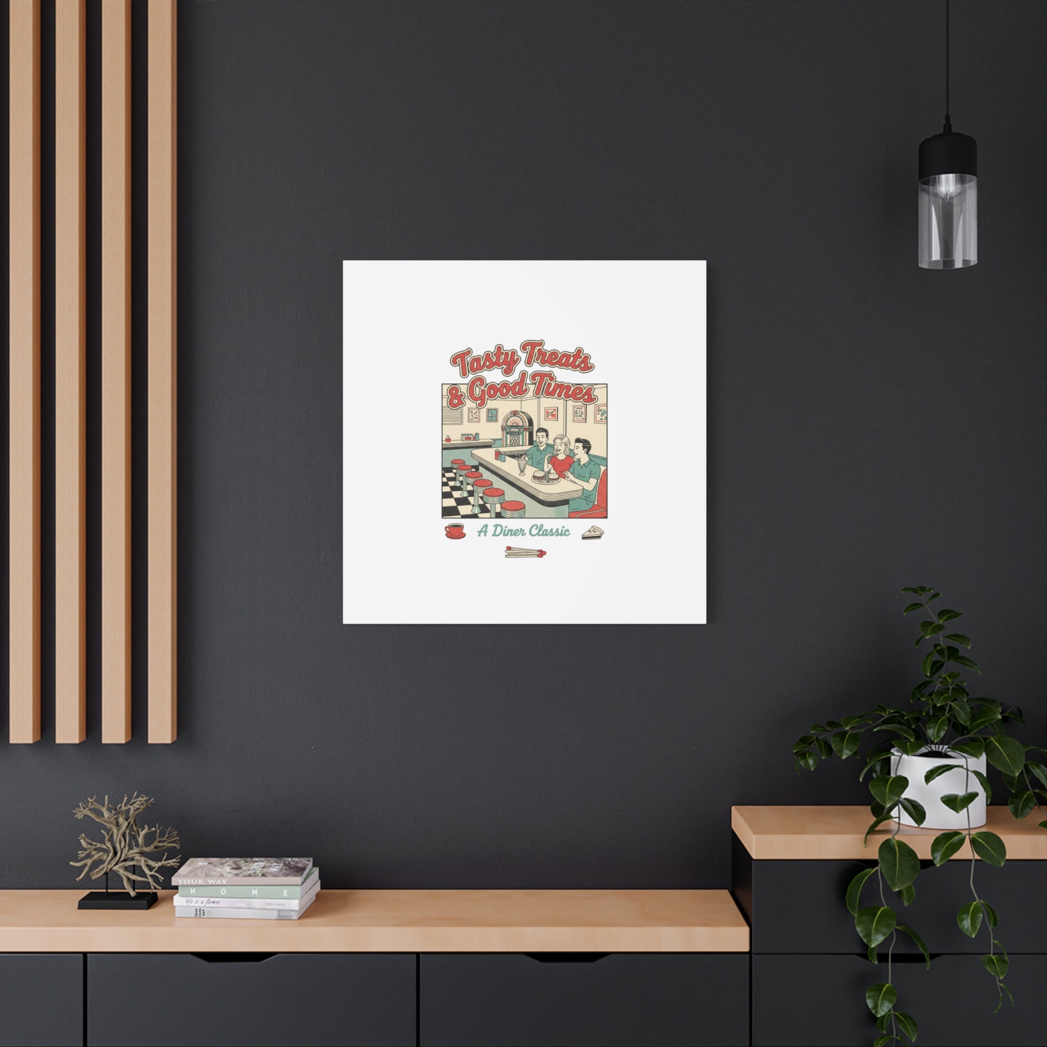 Diner Matchbook Ephemera Canvas | Vintage Americana diner print, retro micro ad art