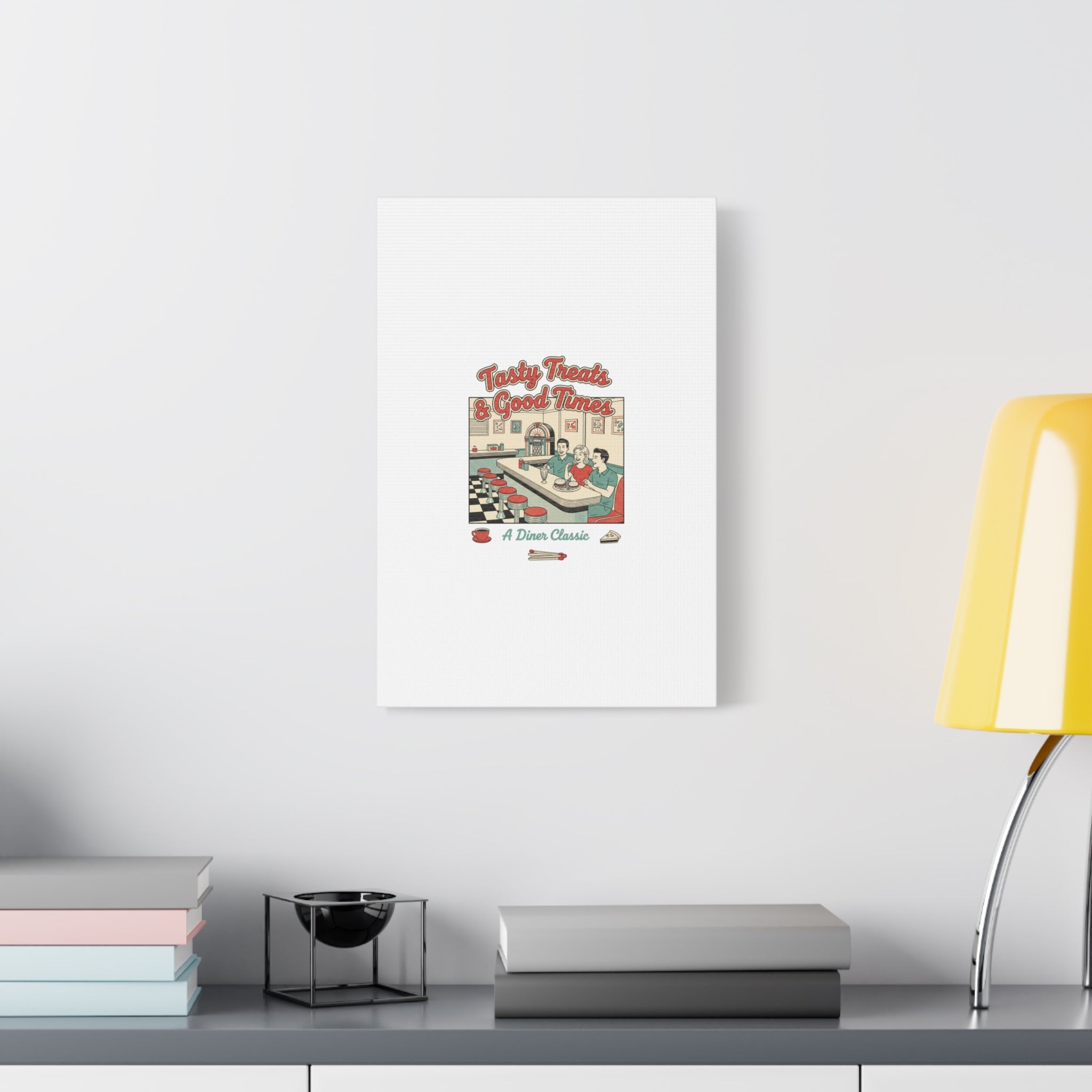 Diner Matchbook Ephemera Canvas | Vintage Americana diner print, retro micro ad art