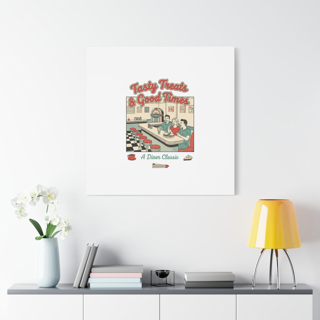 Diner Matchbook Ephemera Canvas | Vintage Americana diner print, retro micro ad art