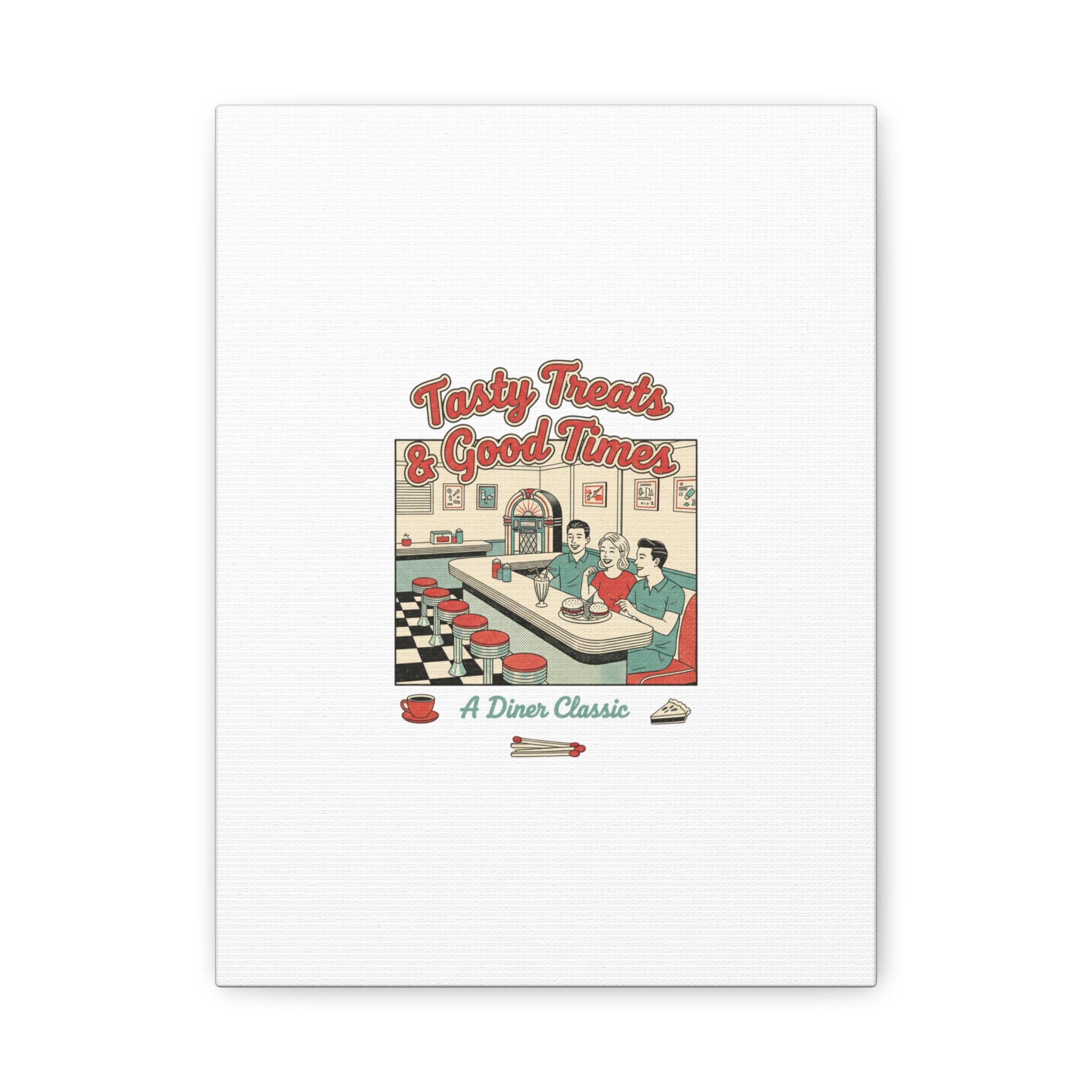 Diner Matchbook Ephemera Canvas | Vintage Americana diner print, retro micro ad art