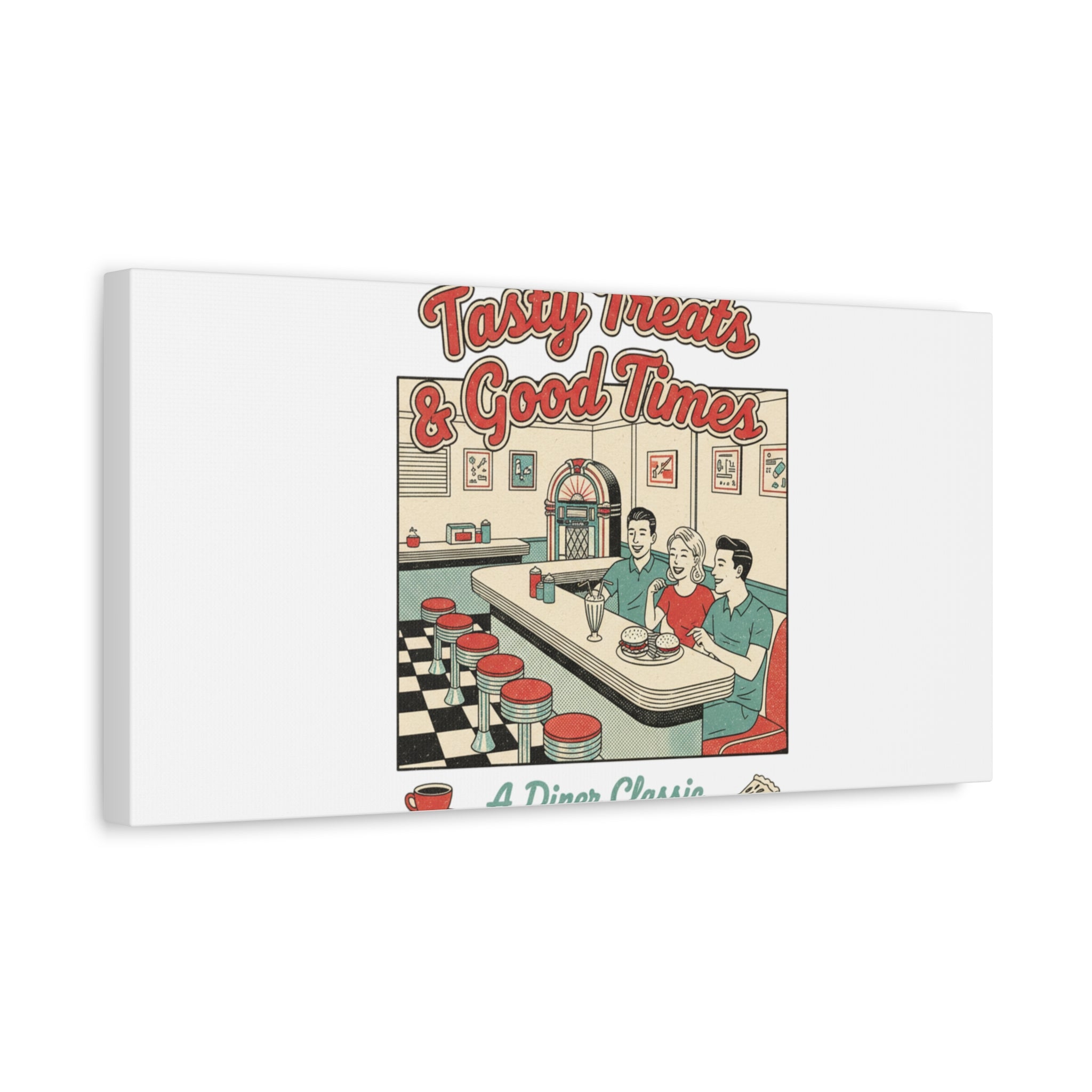 Diner Matchbook Ephemera Canvas | Vintage Americana diner print, retro micro ad art