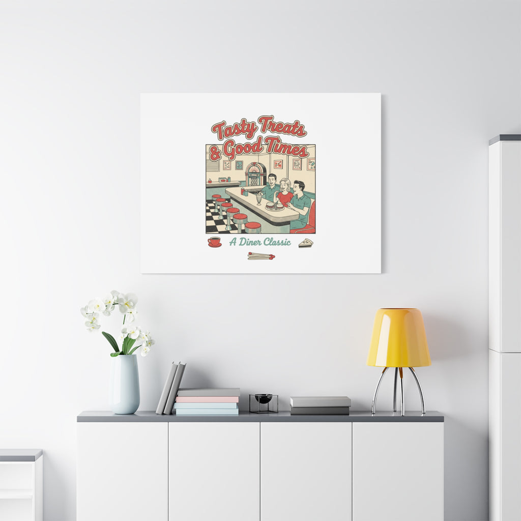 Diner Matchbook Ephemera Canvas | Vintage Americana diner print, retro micro ad art