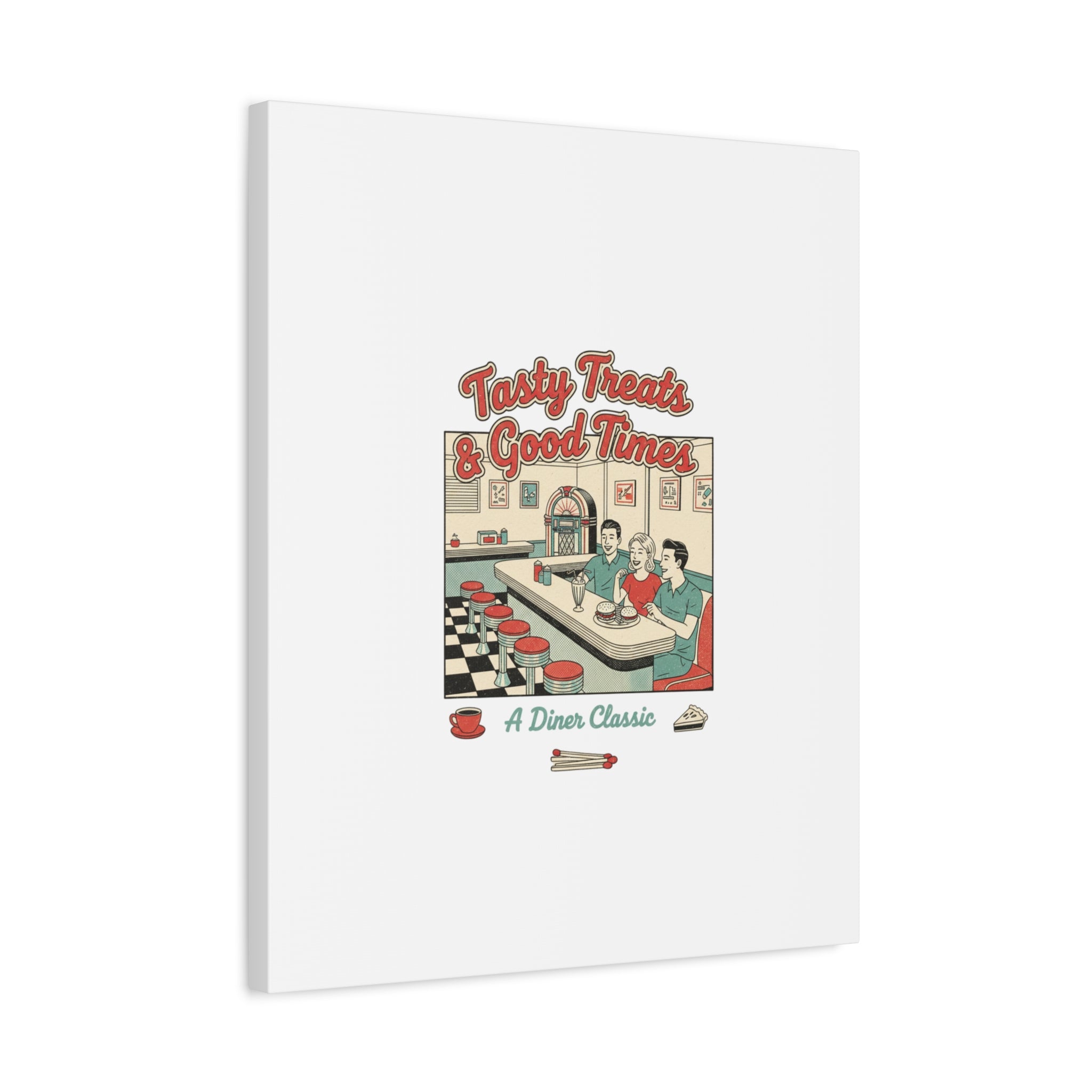 Diner Matchbook Ephemera Canvas | Vintage Americana diner print, retro micro ad art