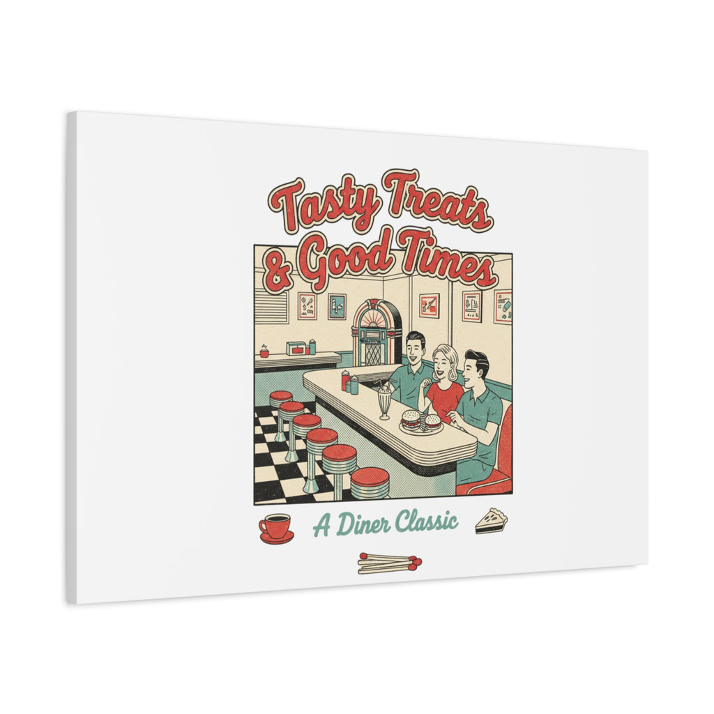 Diner Matchbook Ephemera Canvas | Vintage Americana diner print, retro micro ad art