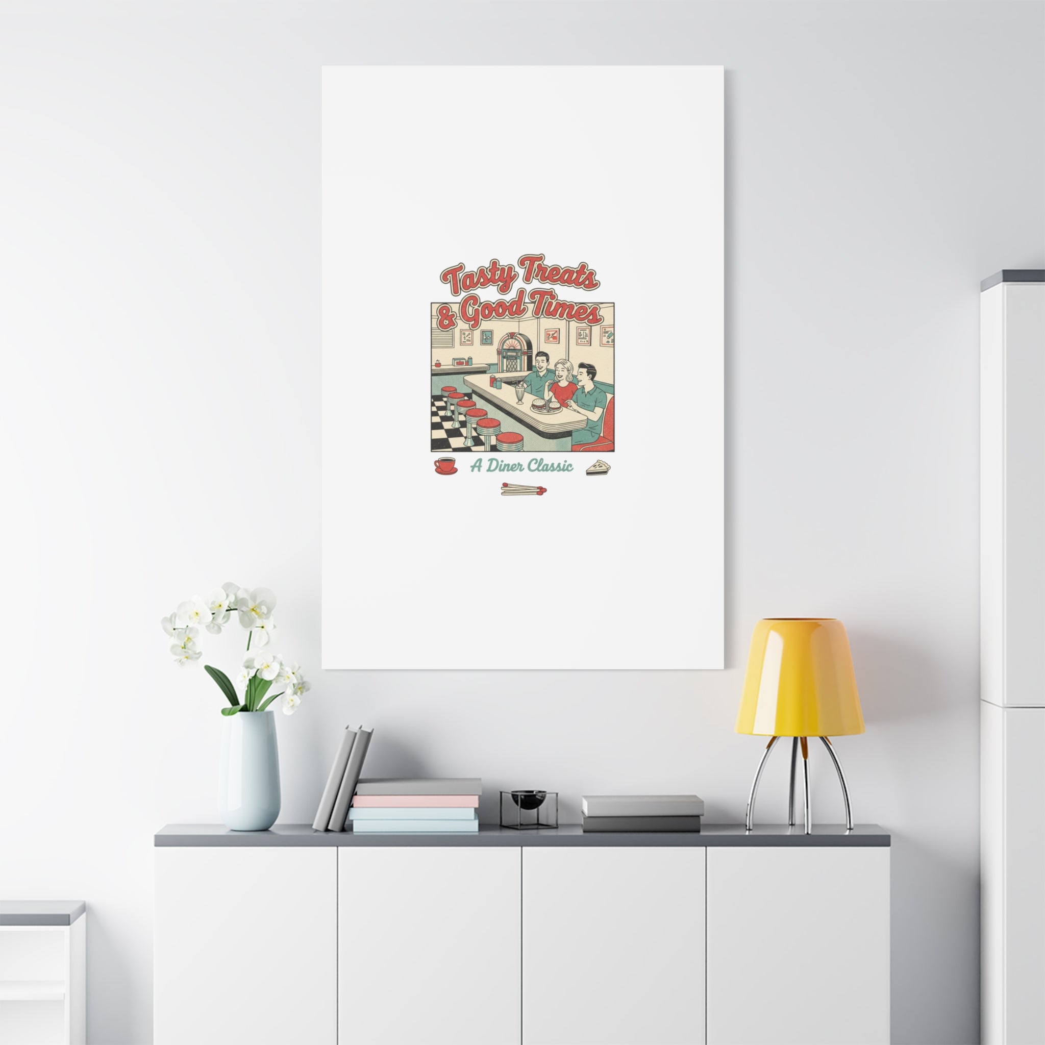 Diner Matchbook Ephemera Canvas | Vintage Americana diner print, retro micro ad art