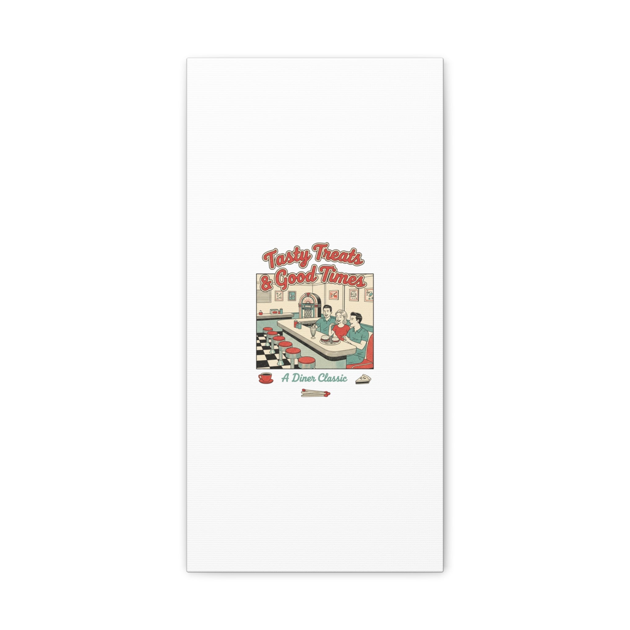 Diner Matchbook Ephemera Canvas | Vintage Americana diner print, retro micro ad art