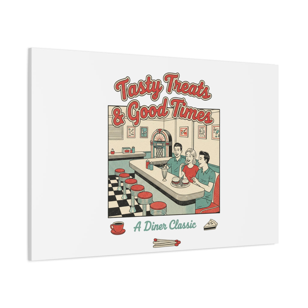 Diner Matchbook Ephemera Canvas | Vintage Americana diner print, retro micro ad art