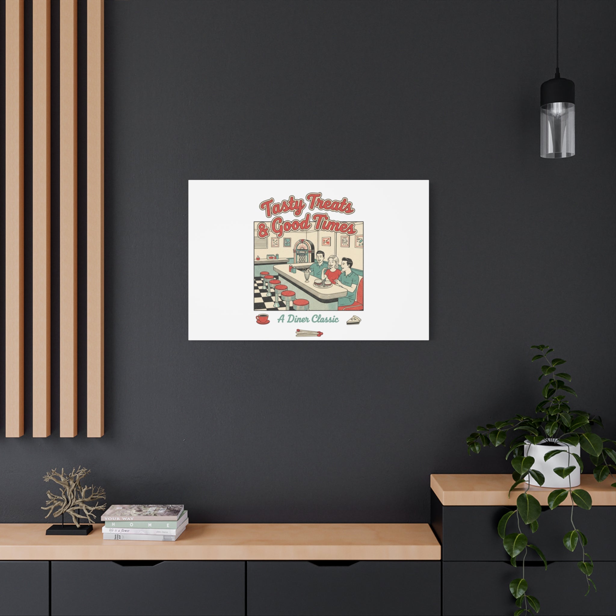Diner Matchbook Ephemera Canvas | Vintage Americana diner print, retro micro ad art