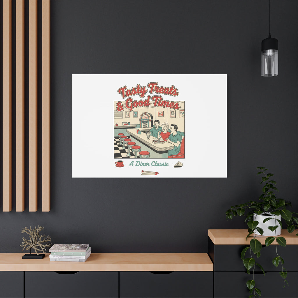 Diner Matchbook Ephemera Canvas | Vintage Americana diner print, retro micro ad art