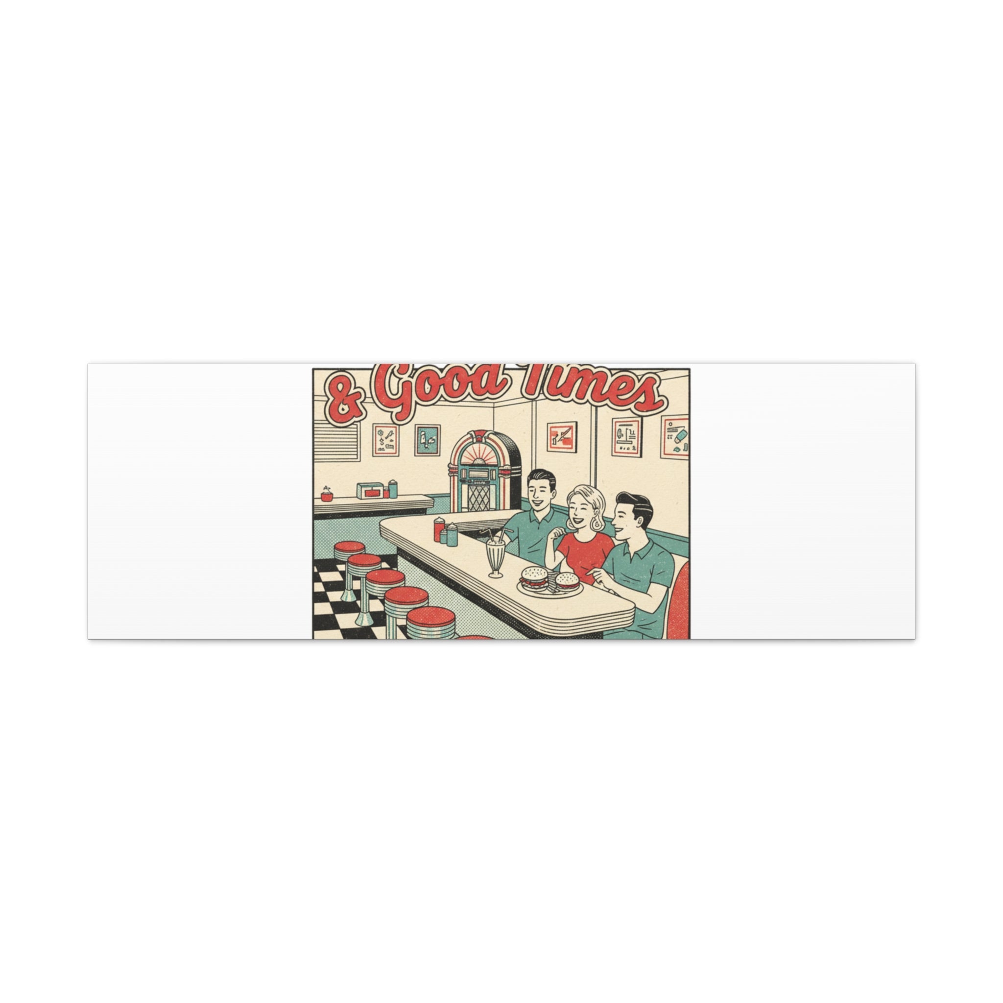 Diner Matchbook Ephemera Canvas | Vintage Americana diner print, retro micro ad art