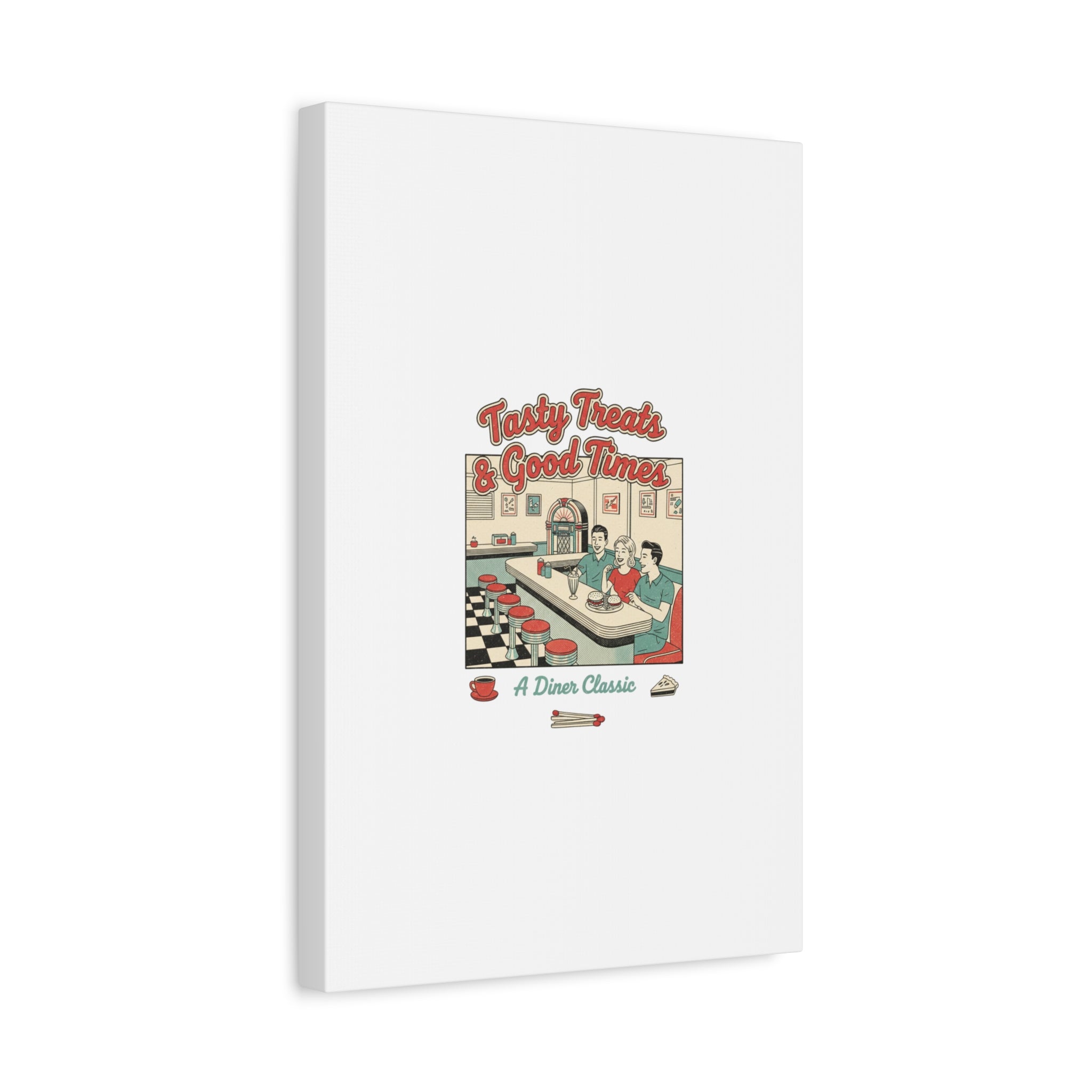 Diner Matchbook Ephemera Canvas | Vintage Americana diner print, retro micro ad art