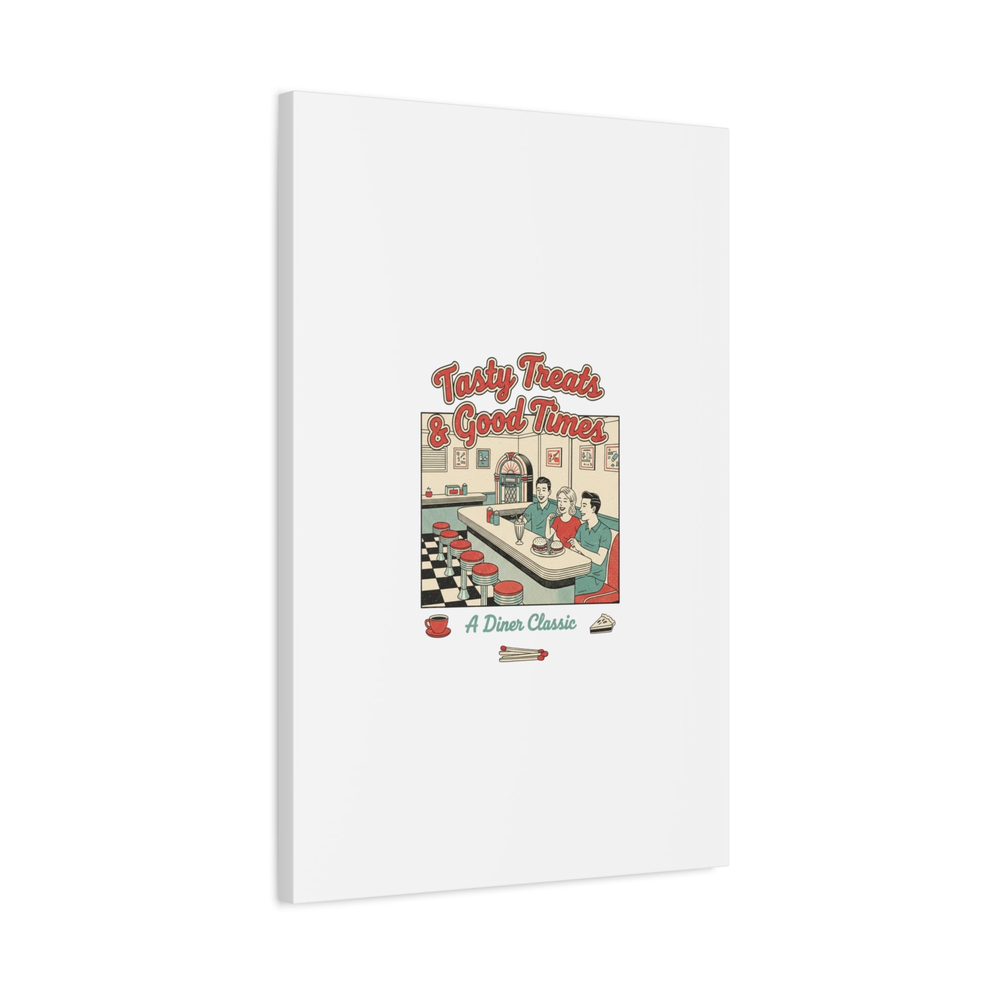 Diner Matchbook Ephemera Canvas | Vintage Americana diner print, retro micro ad art