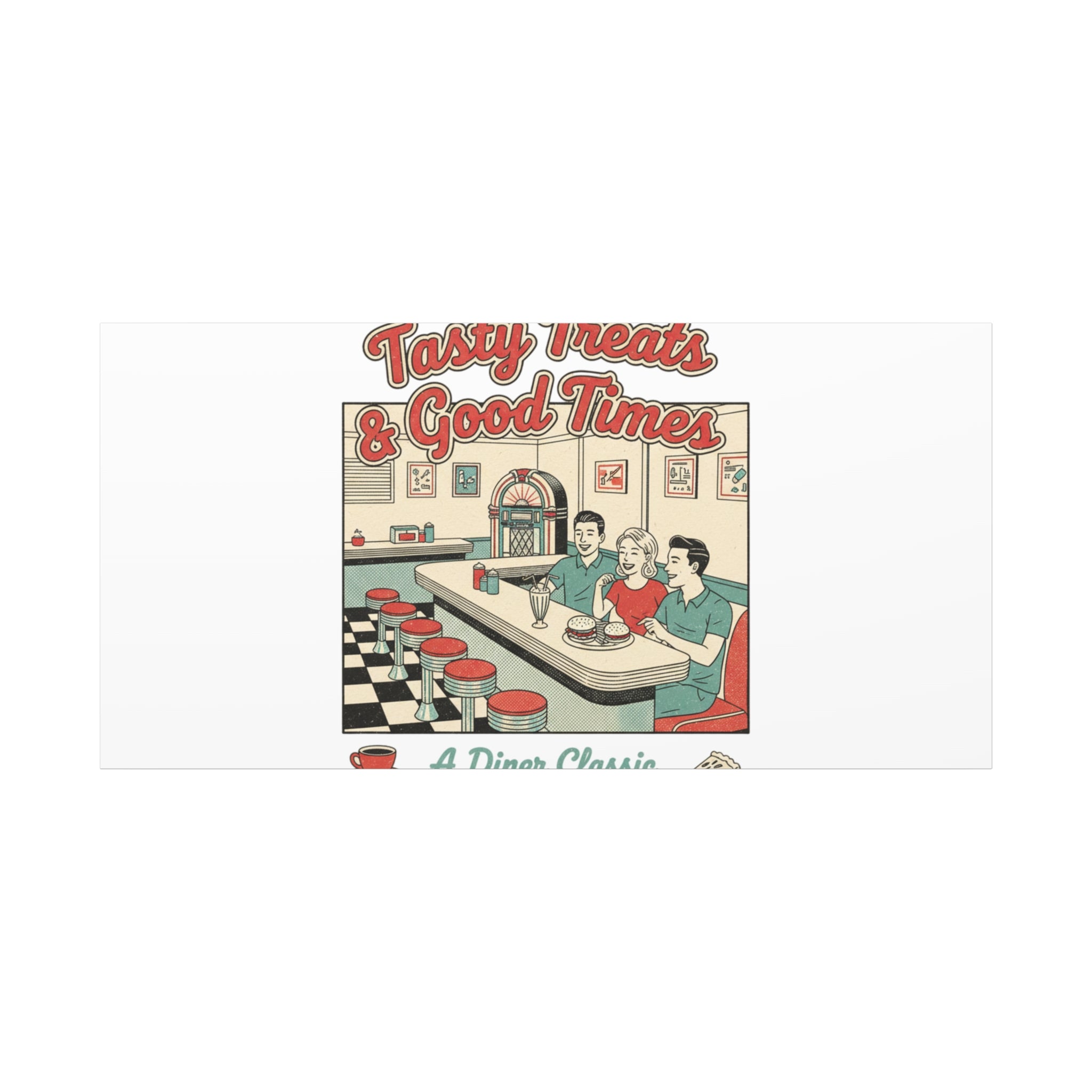 Diner Matchbook Ephemera Canvas | Vintage Americana diner print, retro micro ad art