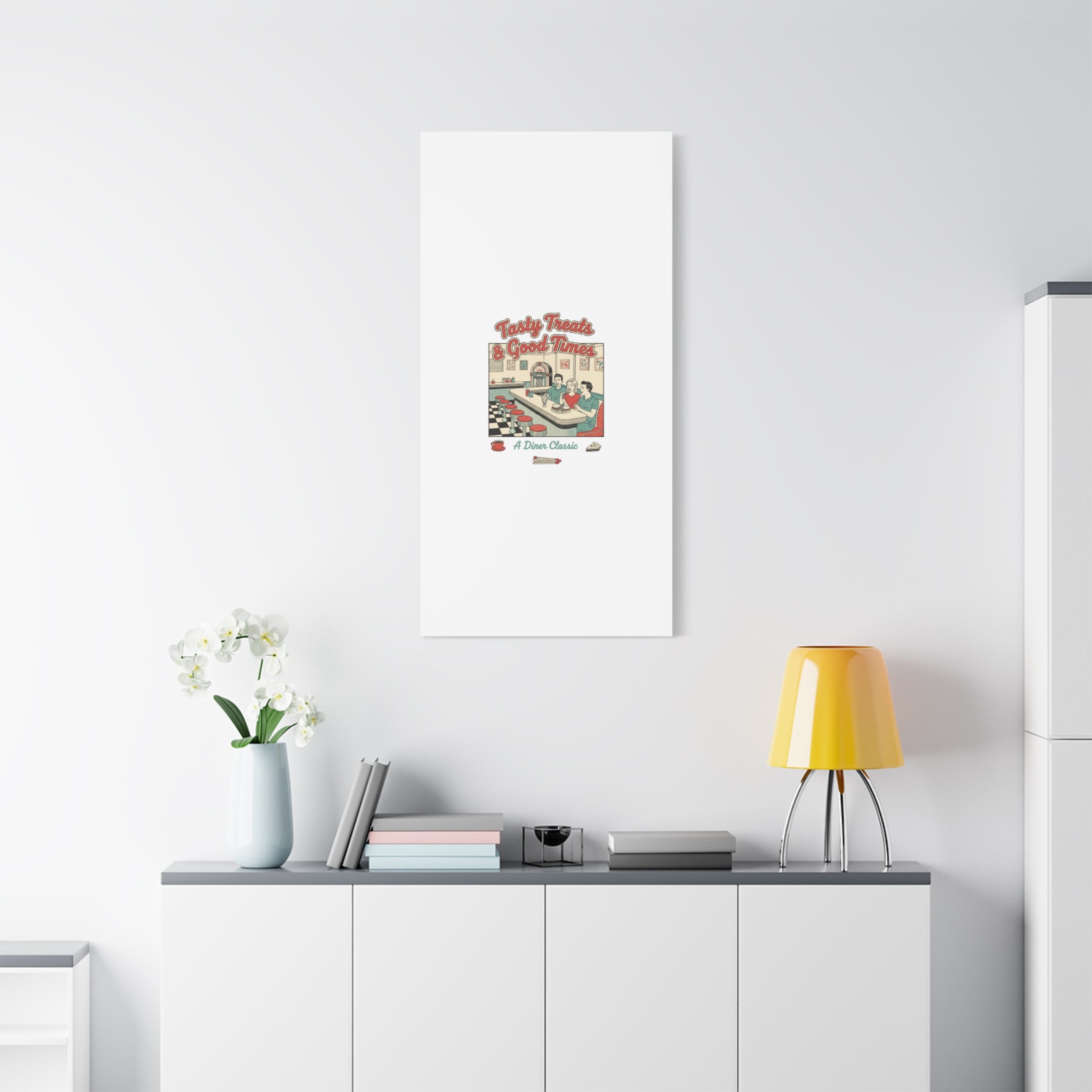 Diner Matchbook Ephemera Canvas | Vintage Americana diner print, retro micro ad art