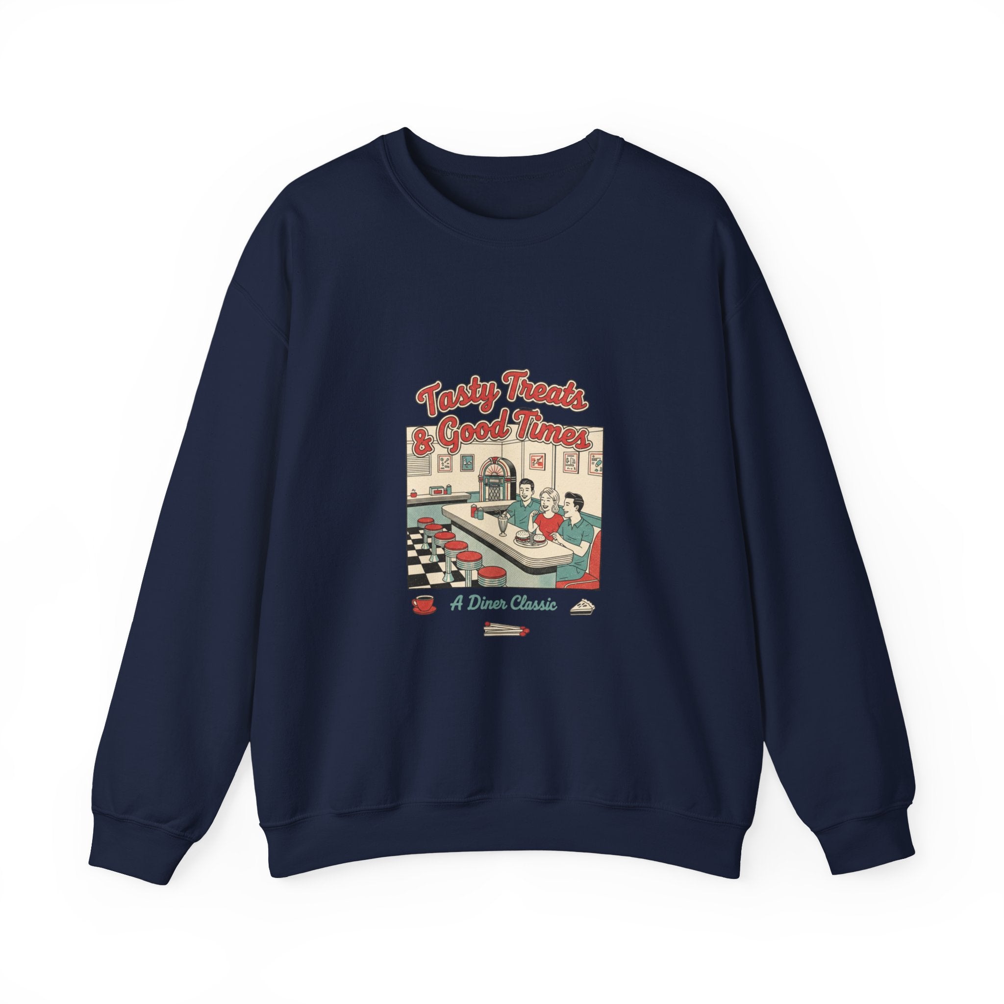 Diner Matchbook Graphic Sweatshirt | Vintage Ephemera Art, Retro Micro Ad Print
