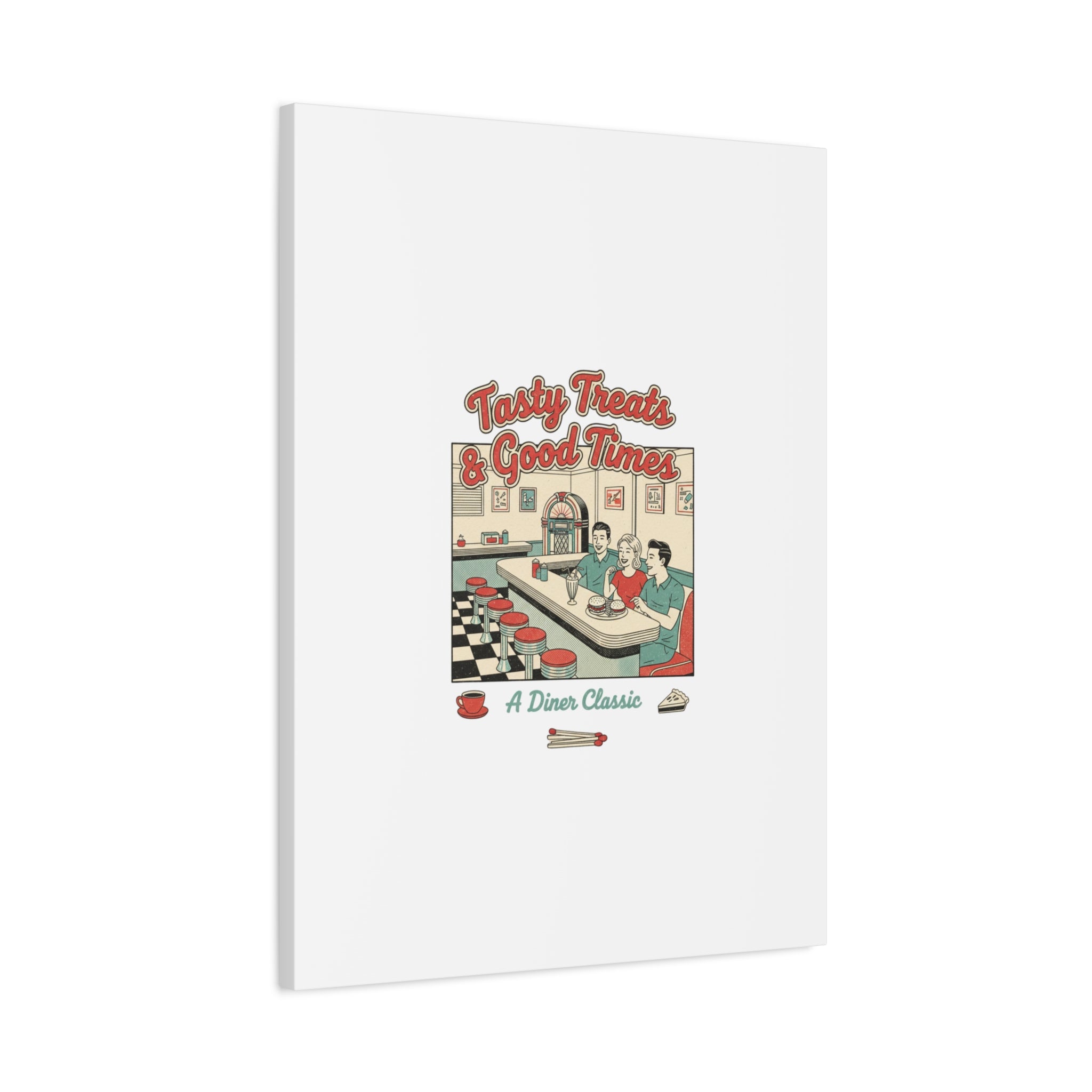 Diner Matchbook Ephemera Canvas | Vintage Americana diner print, retro micro ad art