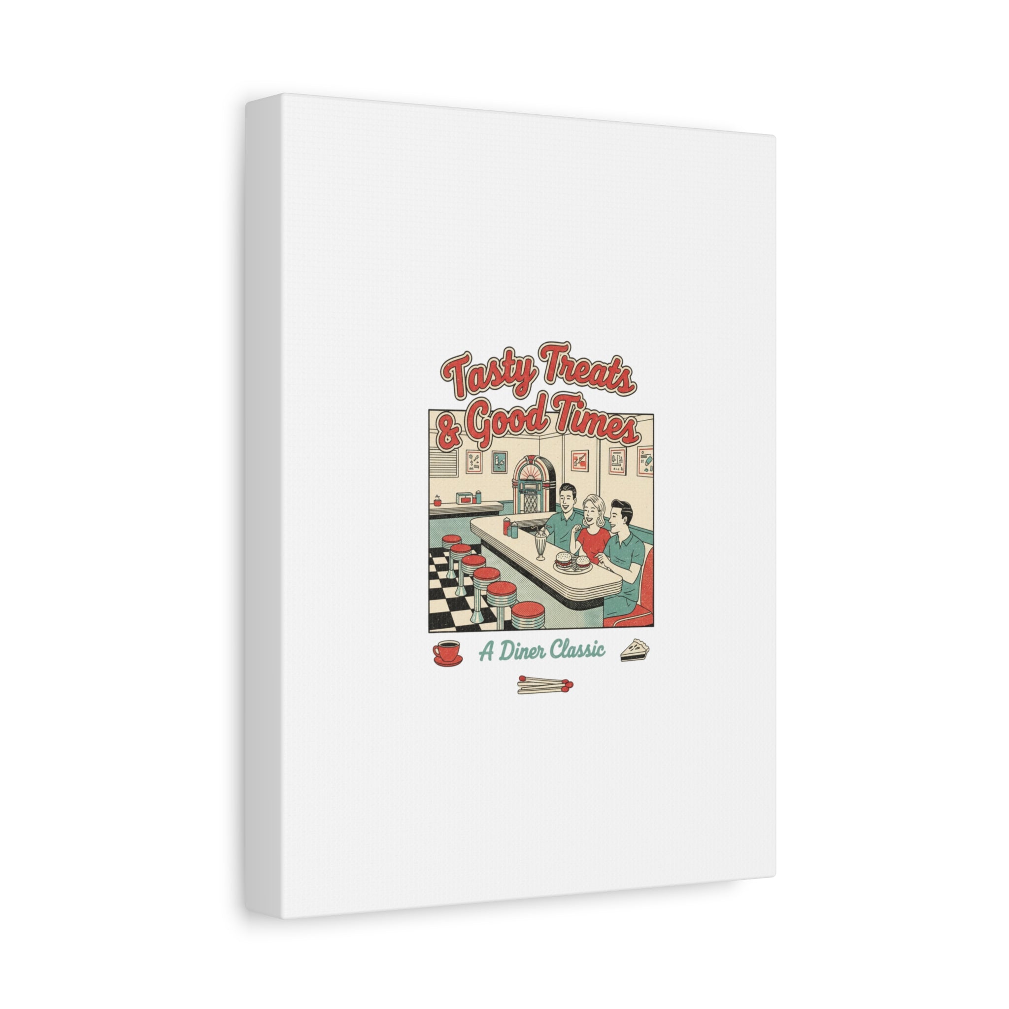 Diner Matchbook Ephemera Canvas | Vintage Americana diner print, retro micro ad art