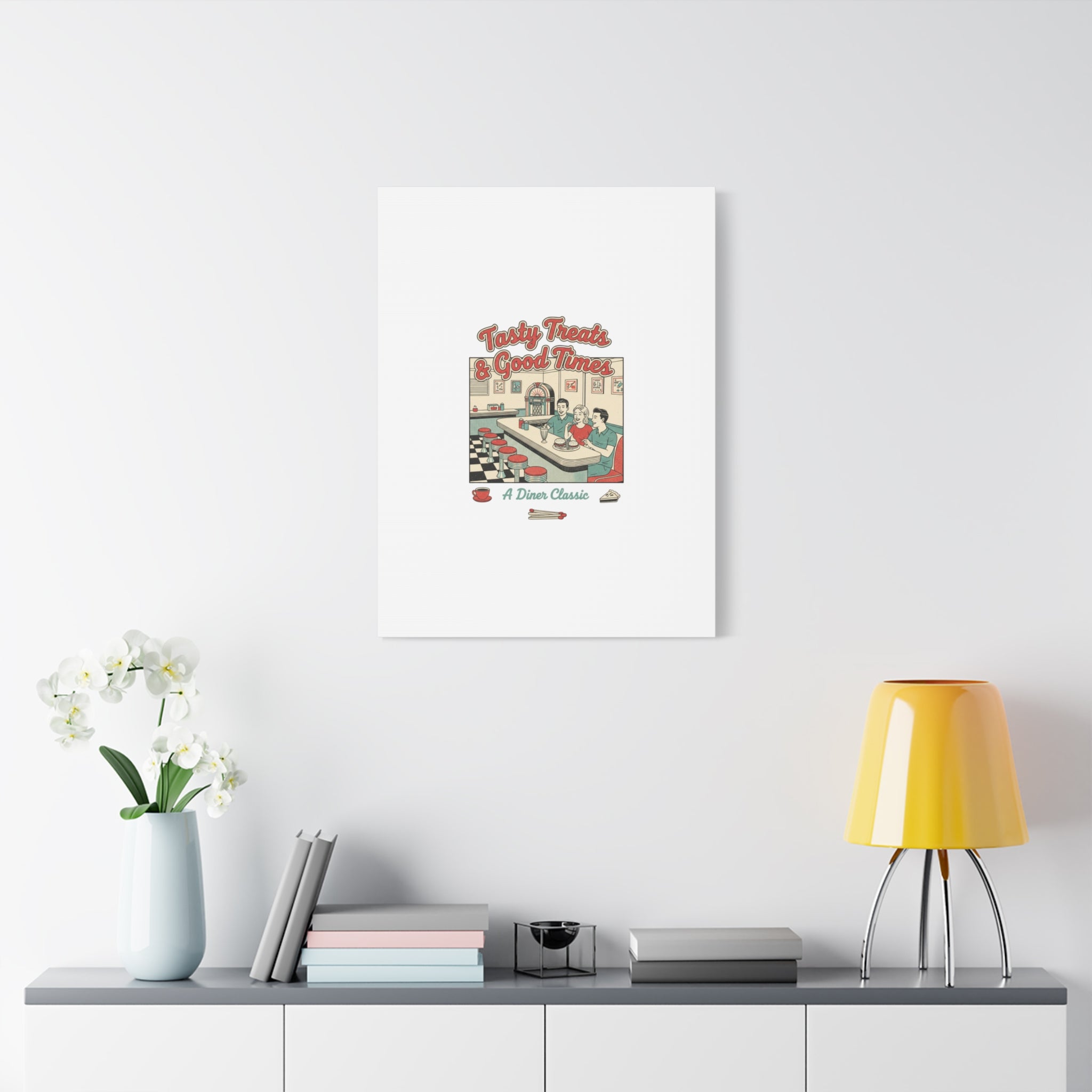 Diner Matchbook Ephemera Canvas | Vintage Americana diner print, retro micro ad art