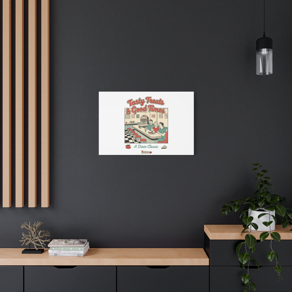 Diner Matchbook Ephemera Canvas | Vintage Americana diner print, retro micro ad art