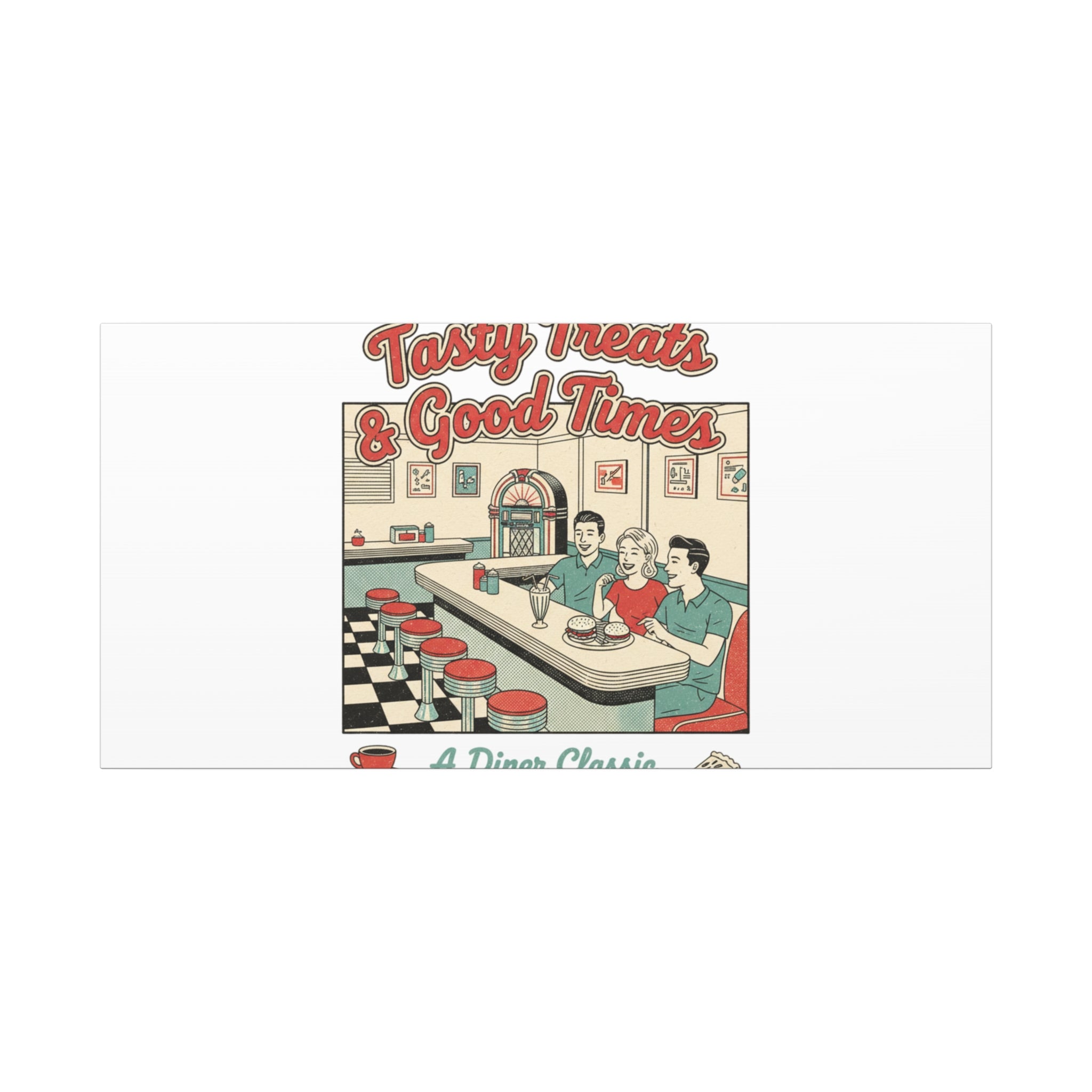 Diner Matchbook Ephemera Canvas | Vintage Americana diner print, retro micro ad art