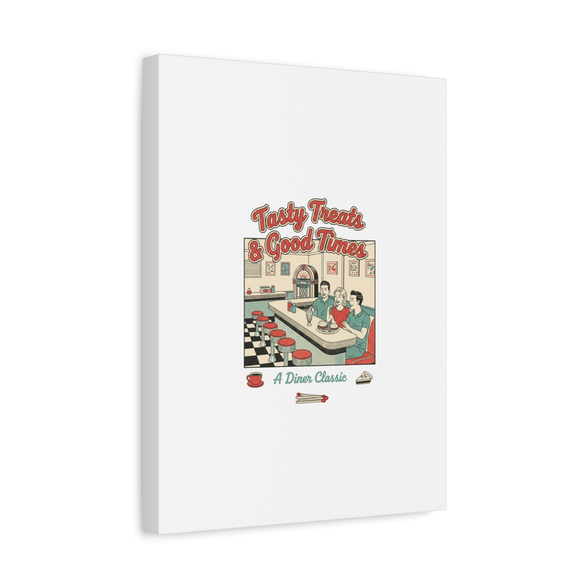 Diner Matchbook Ephemera Canvas | Vintage Americana diner print, retro micro ad art