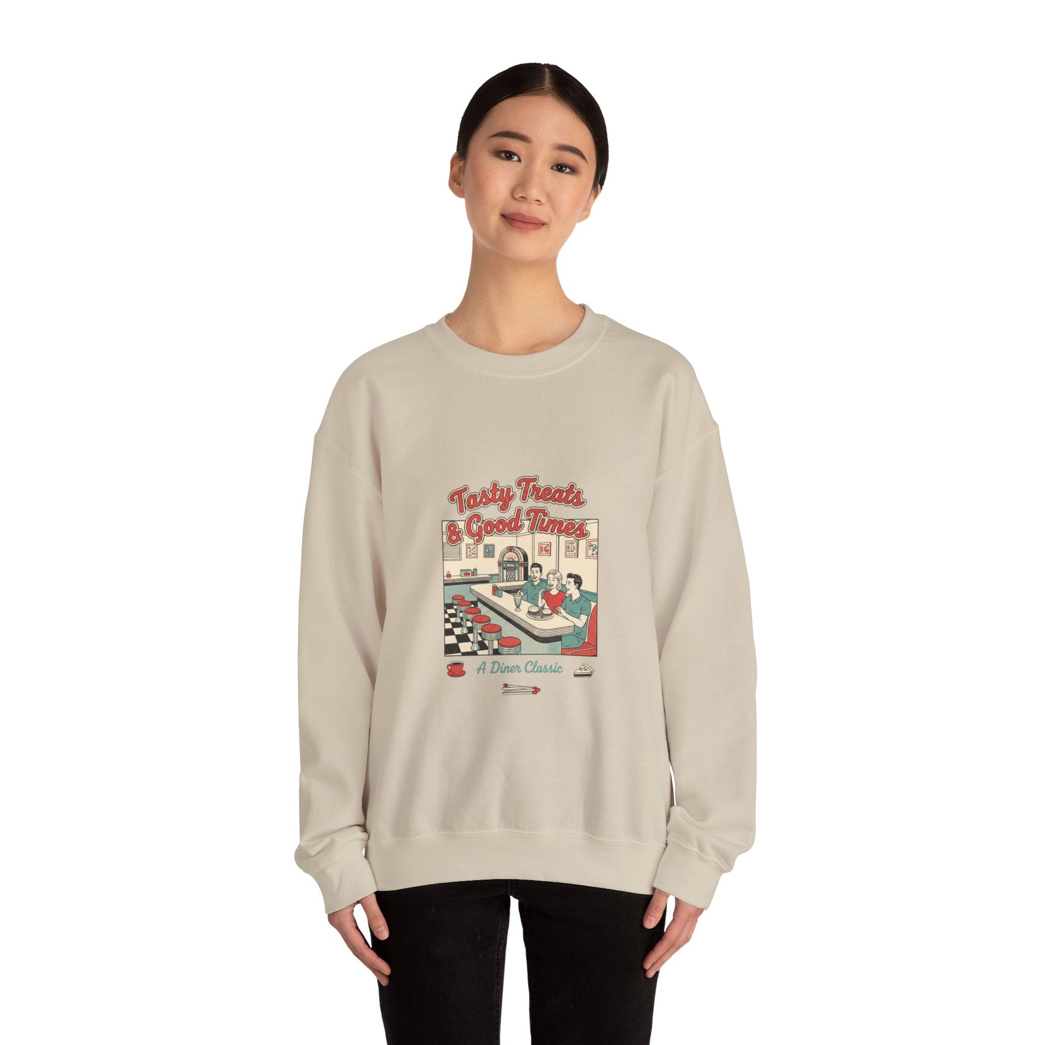 Diner Matchbook Graphic Sweatshirt | Vintage Ephemera Art, Retro Micro Ad Print