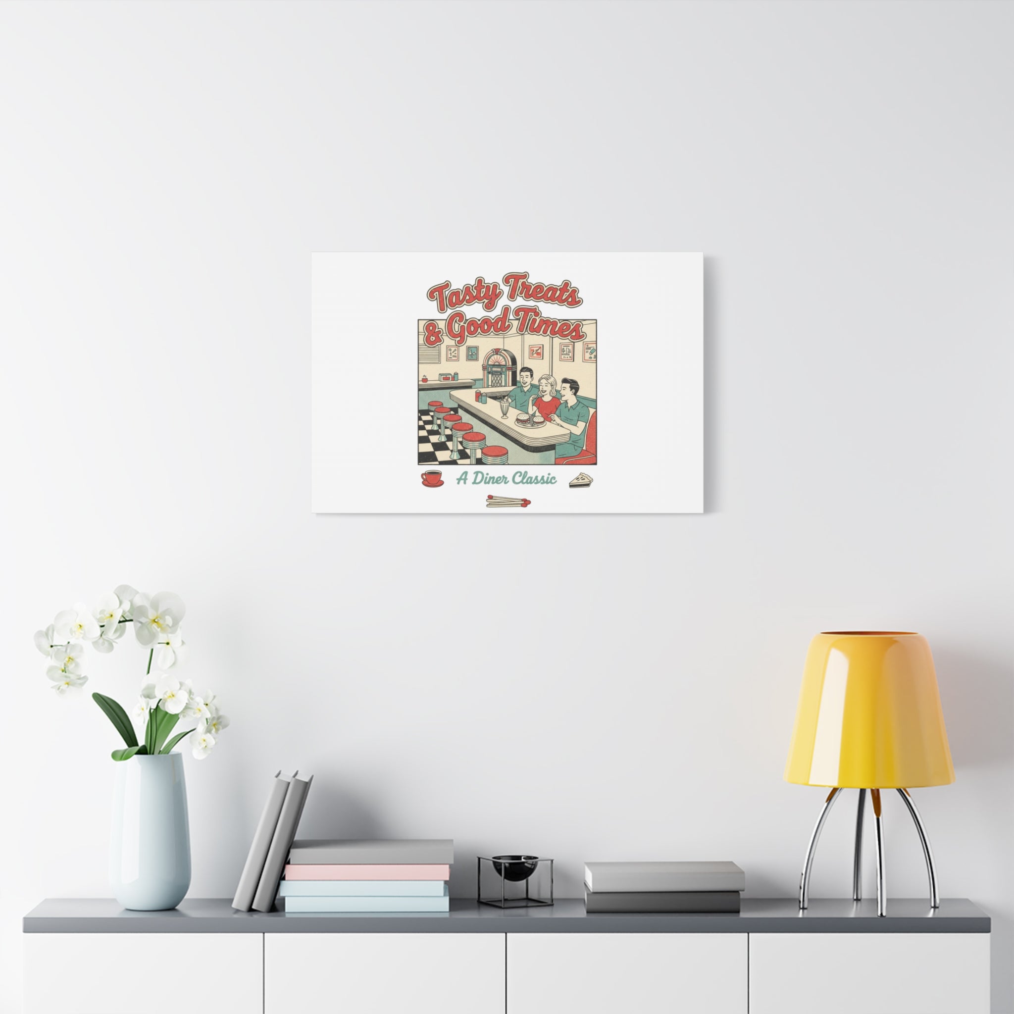 Diner Matchbook Ephemera Canvas | Vintage Americana diner print, retro micro ad art