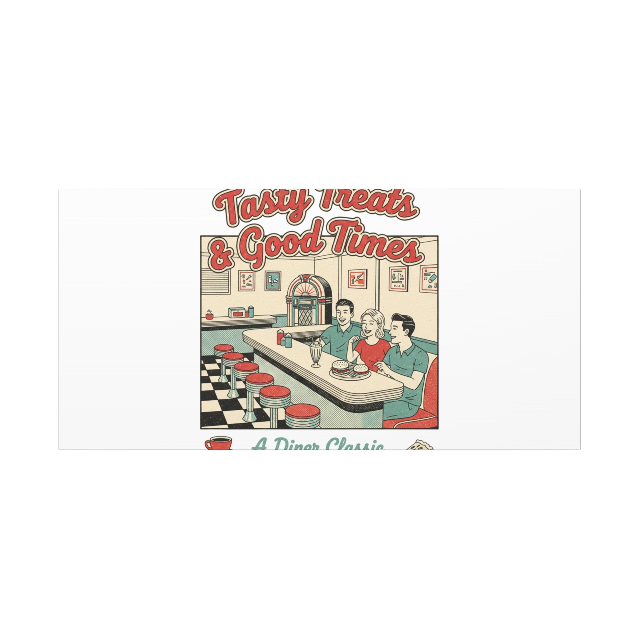 Diner Matchbook Ephemera Canvas | Vintage Americana diner print, retro micro ad art
